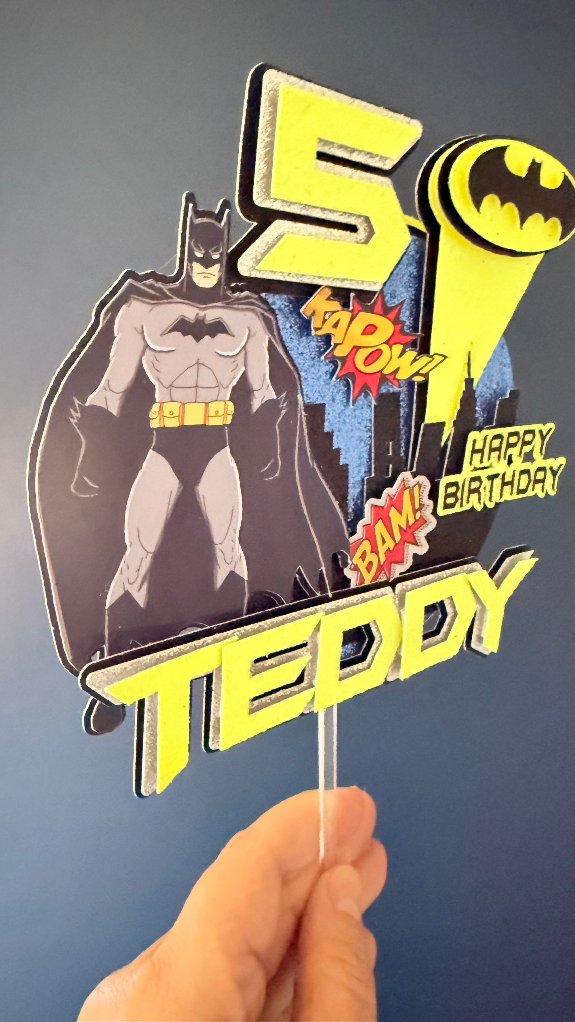 Batman Personalised Cake Topper | Custom Name & Age
