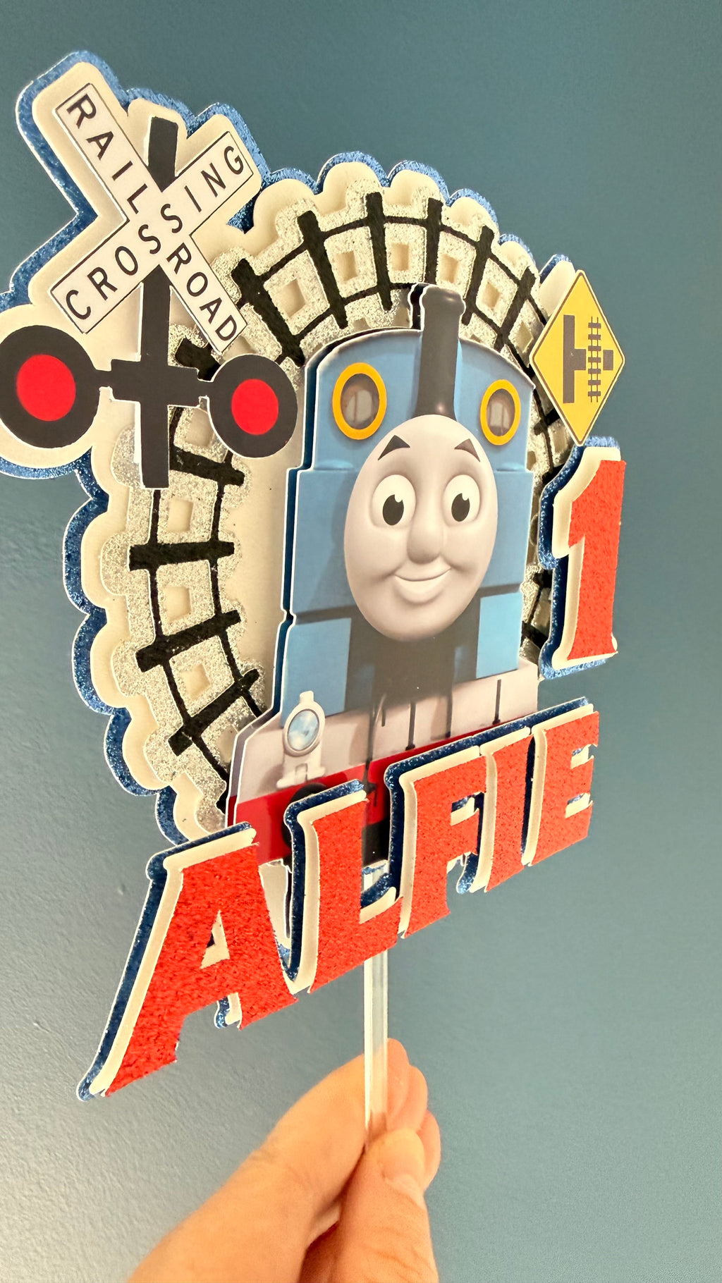 Thomas the Tank Engine Personalised Cake Topper | Custom Name & Age