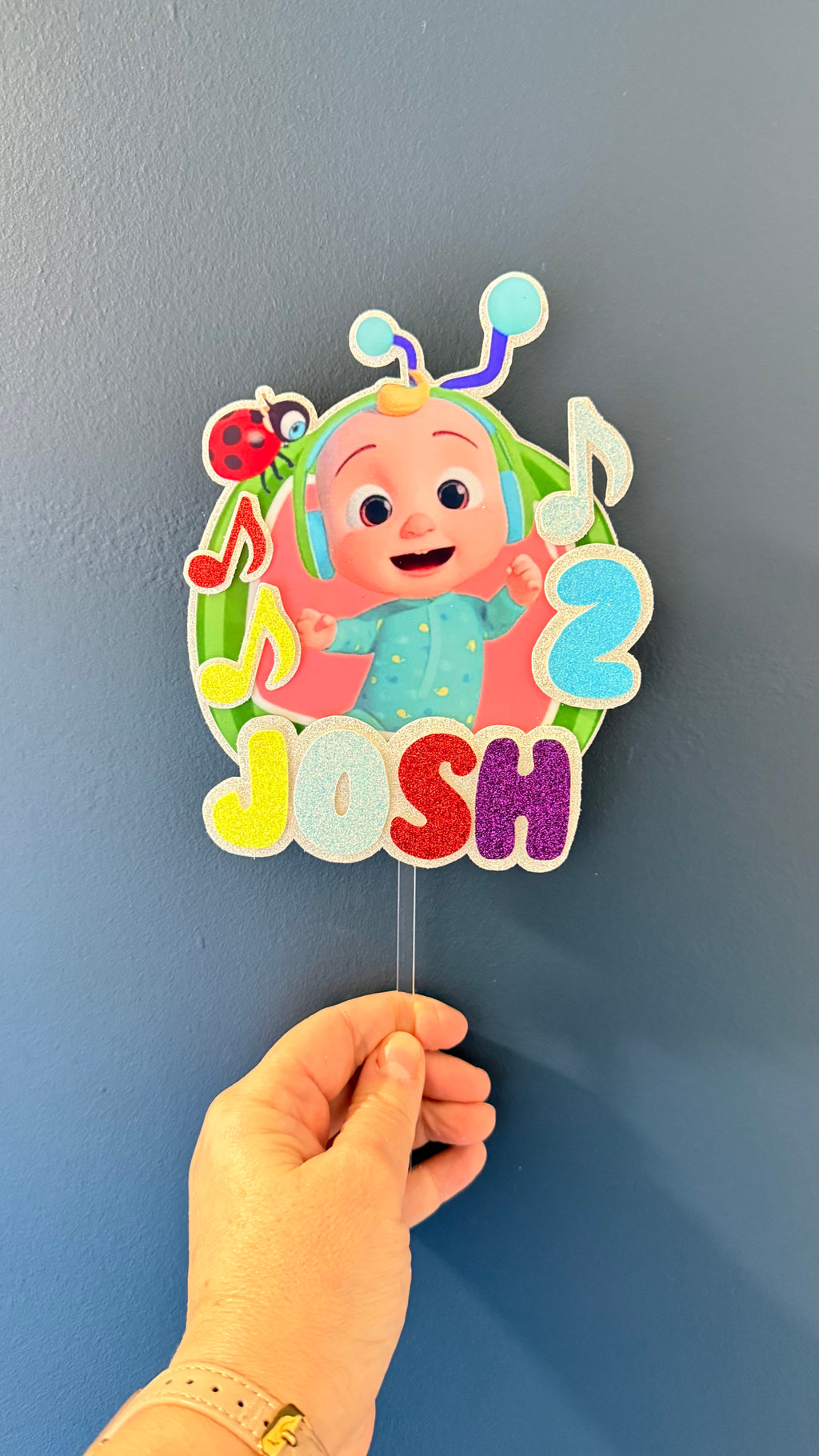 CoComelon Inspired Personalised Cake Topper | Custom Name & Age