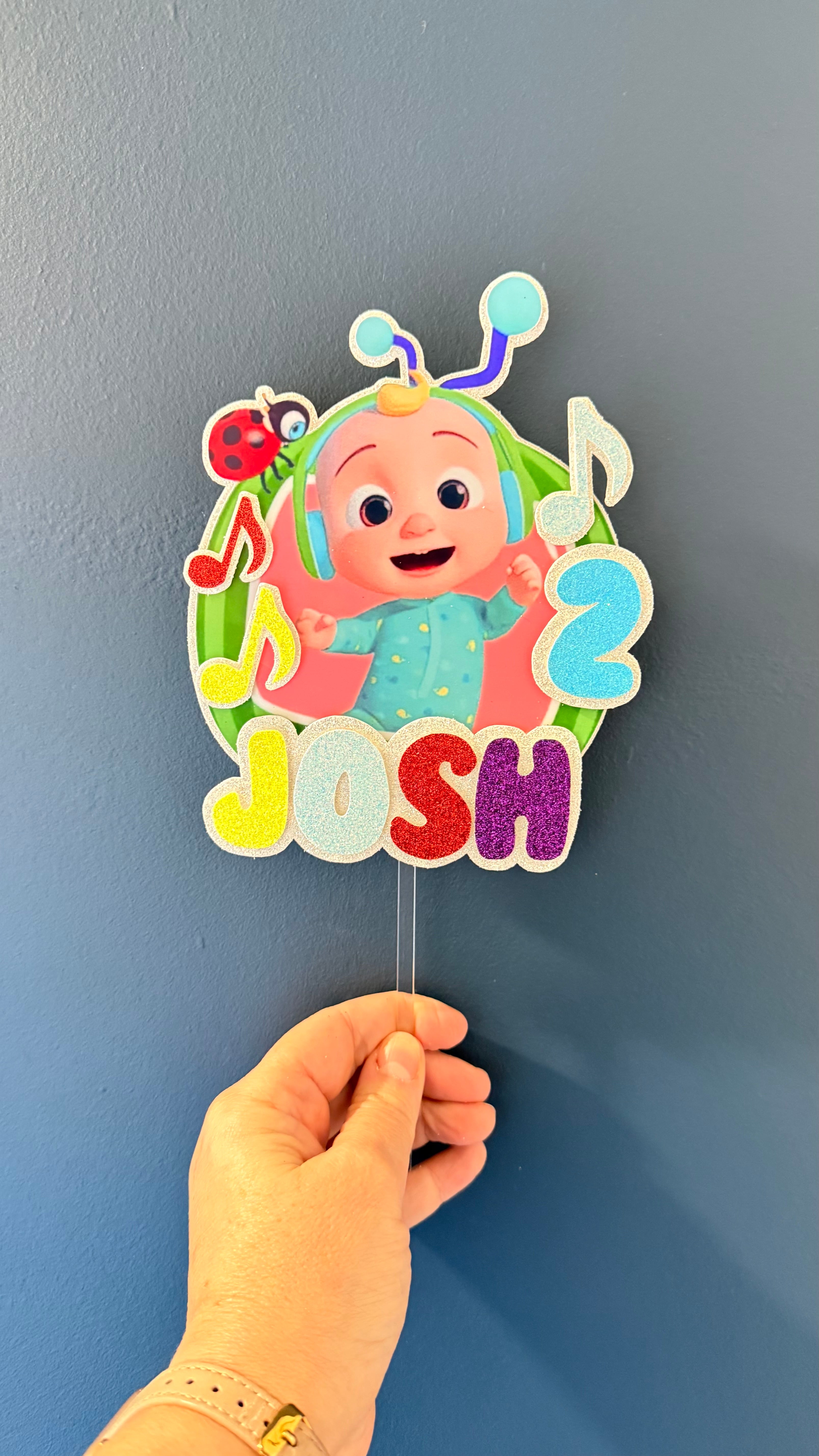 CoComelon Inspired Personalised Cake Topper | Custom Name & Age
