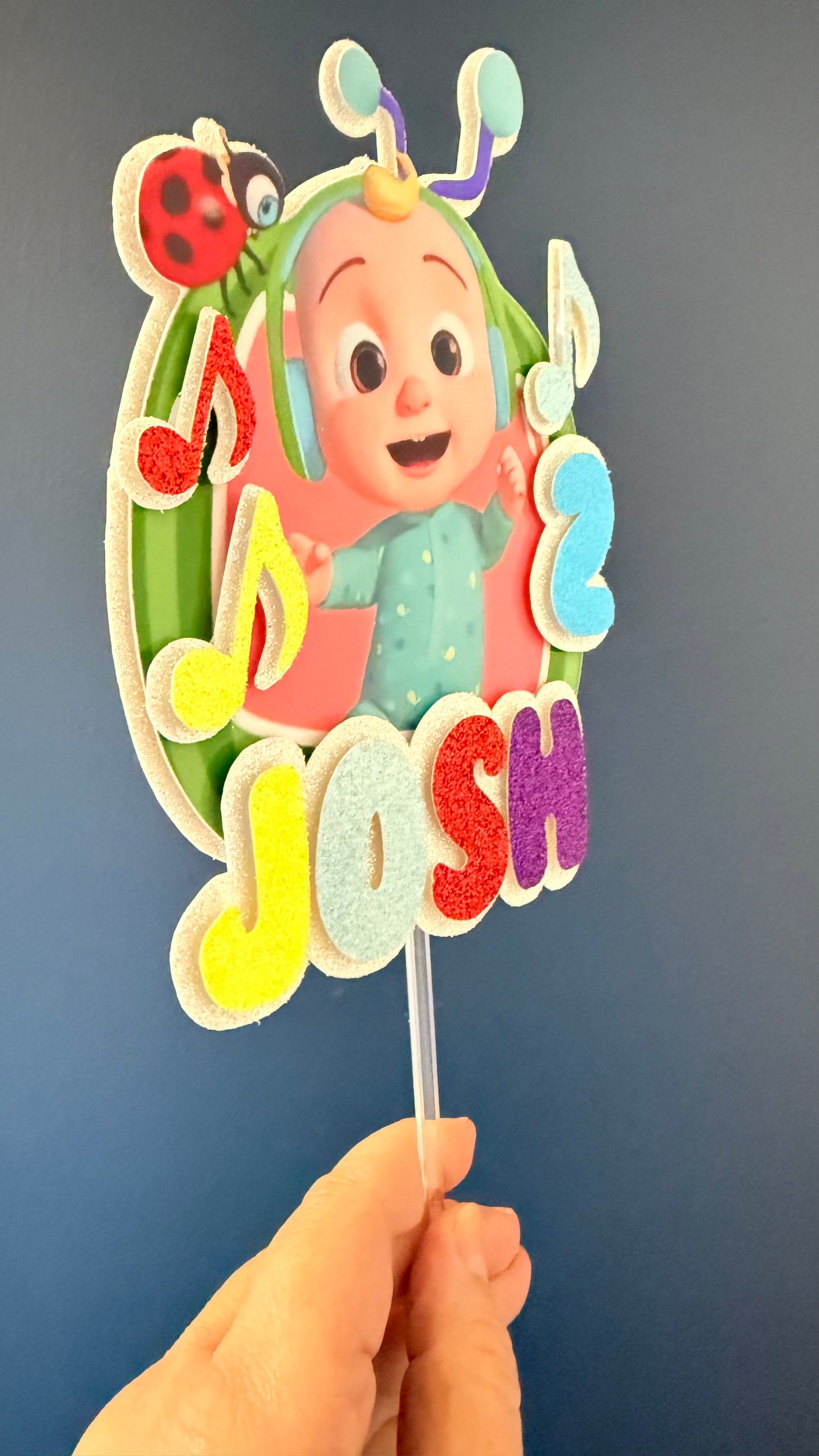 CoComelon Inspired Personalised Cake Topper | Custom Name & Age