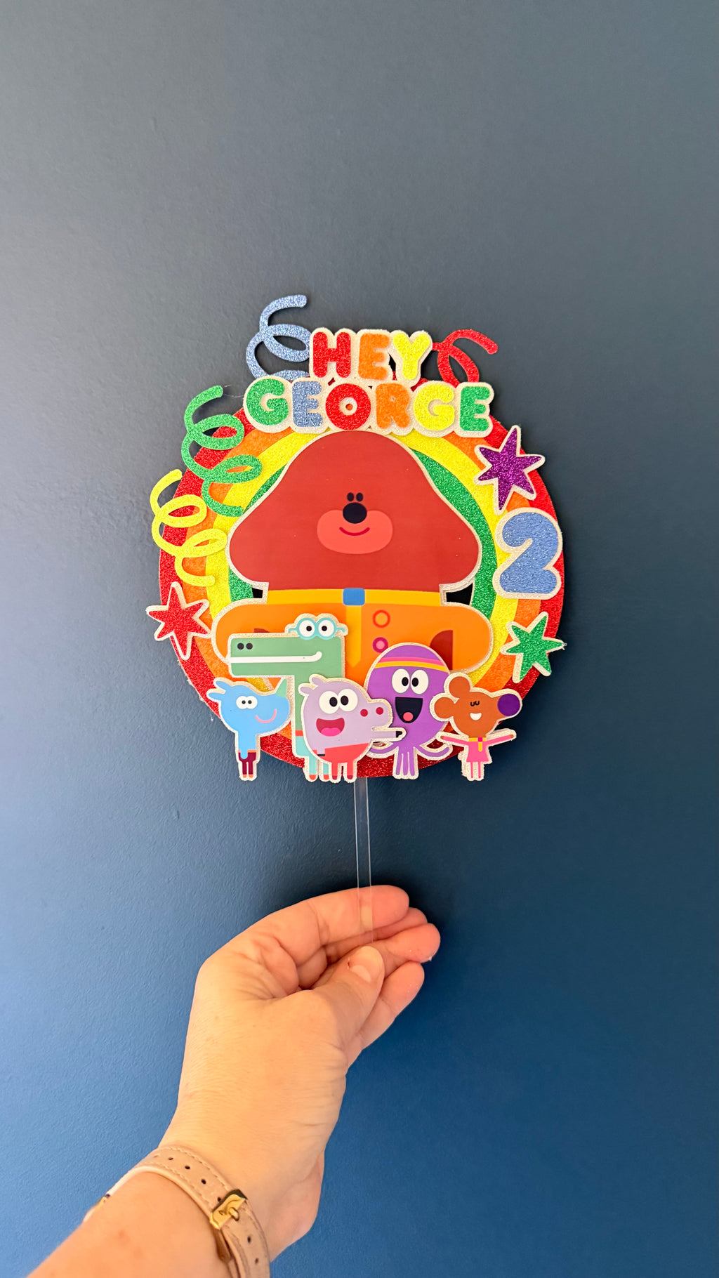 Hey Duggee Personalised Cake Topper | Custom Name & Age Birthday Decoration