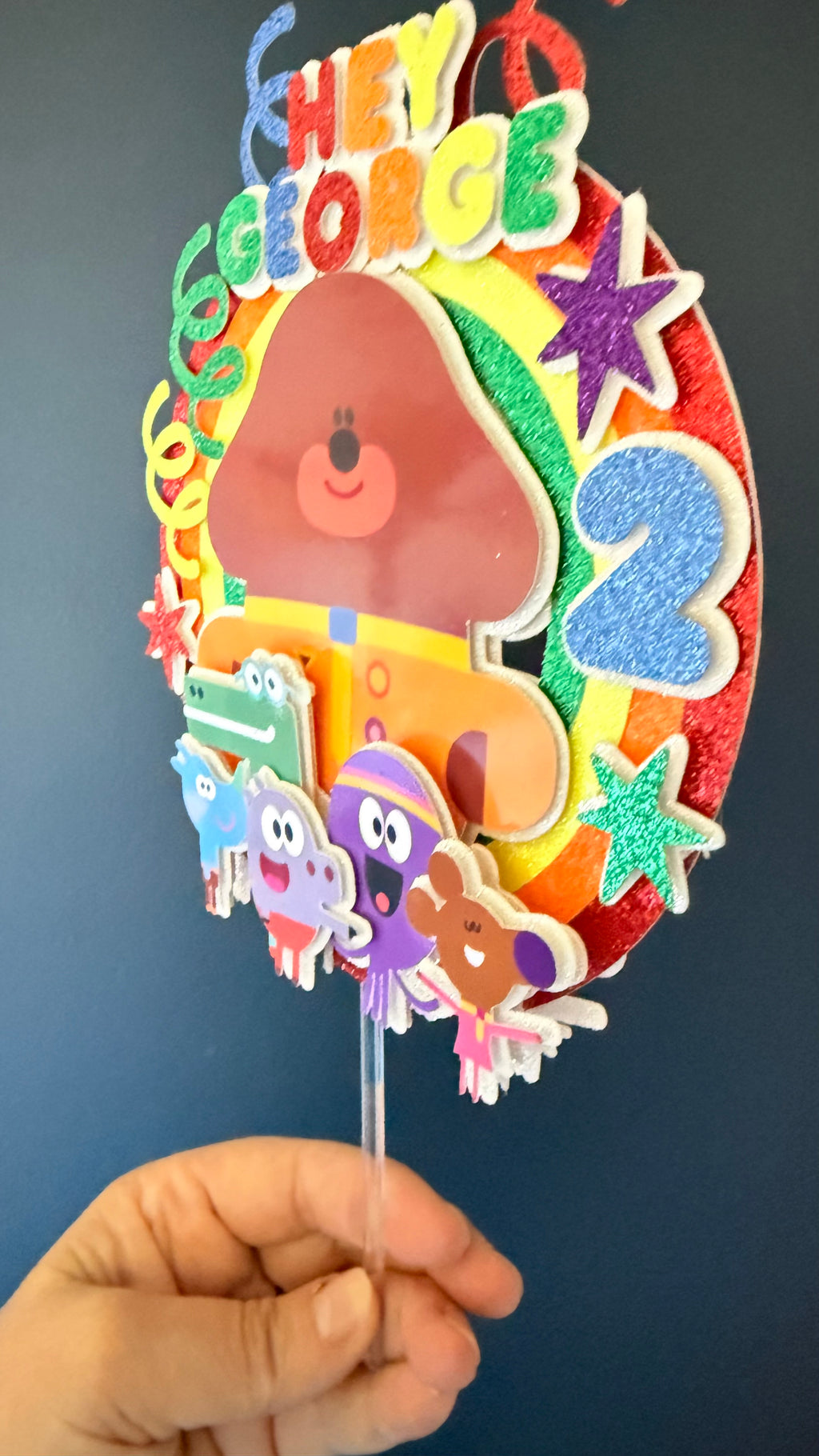 Hey Duggee Personalised Cake Topper | Custom Name & Age Birthday Decoration