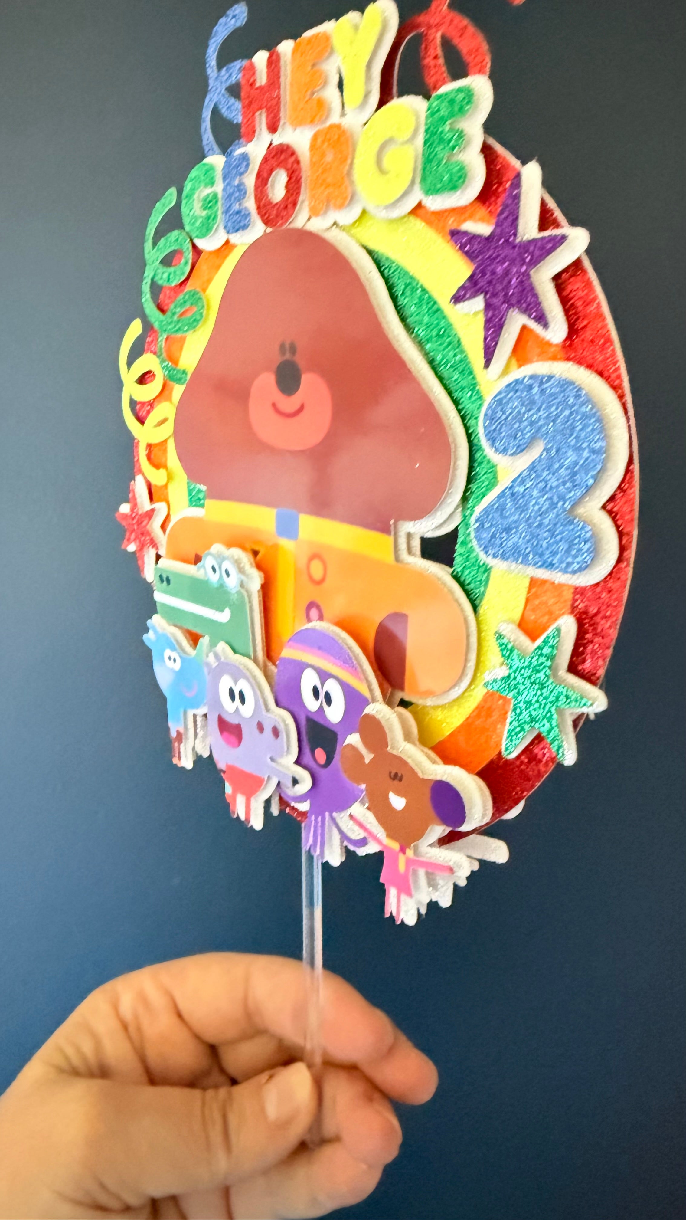 Hey Duggee Personalised Cake Topper | Custom Name & Age Birthday Decoration