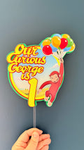 Cheeky Monkey Inspired Personalised Cake Topper | Custom Name & Age
