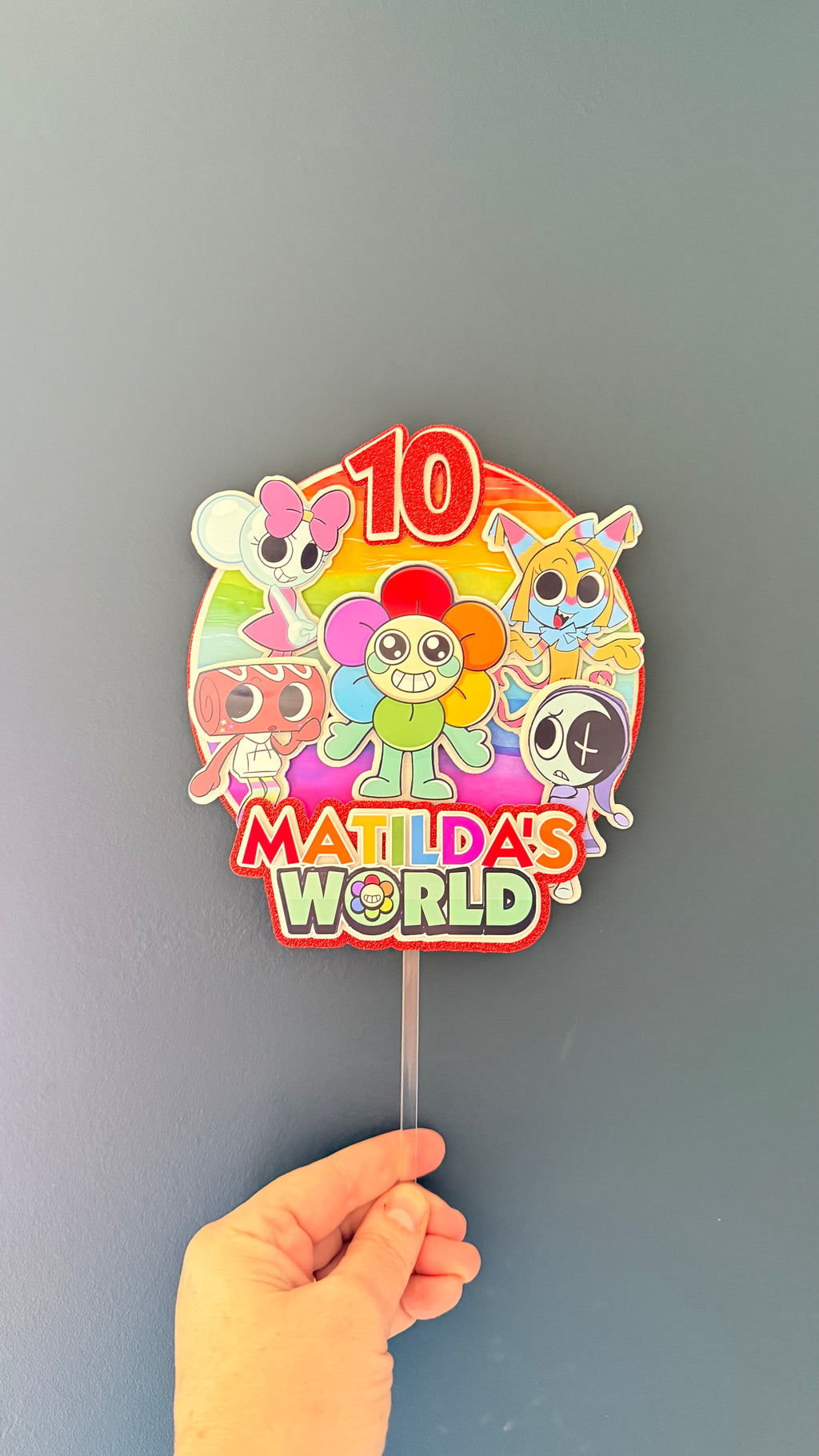 Dandy's World Inspired Personalised Cake Topper | Custom Name & Age