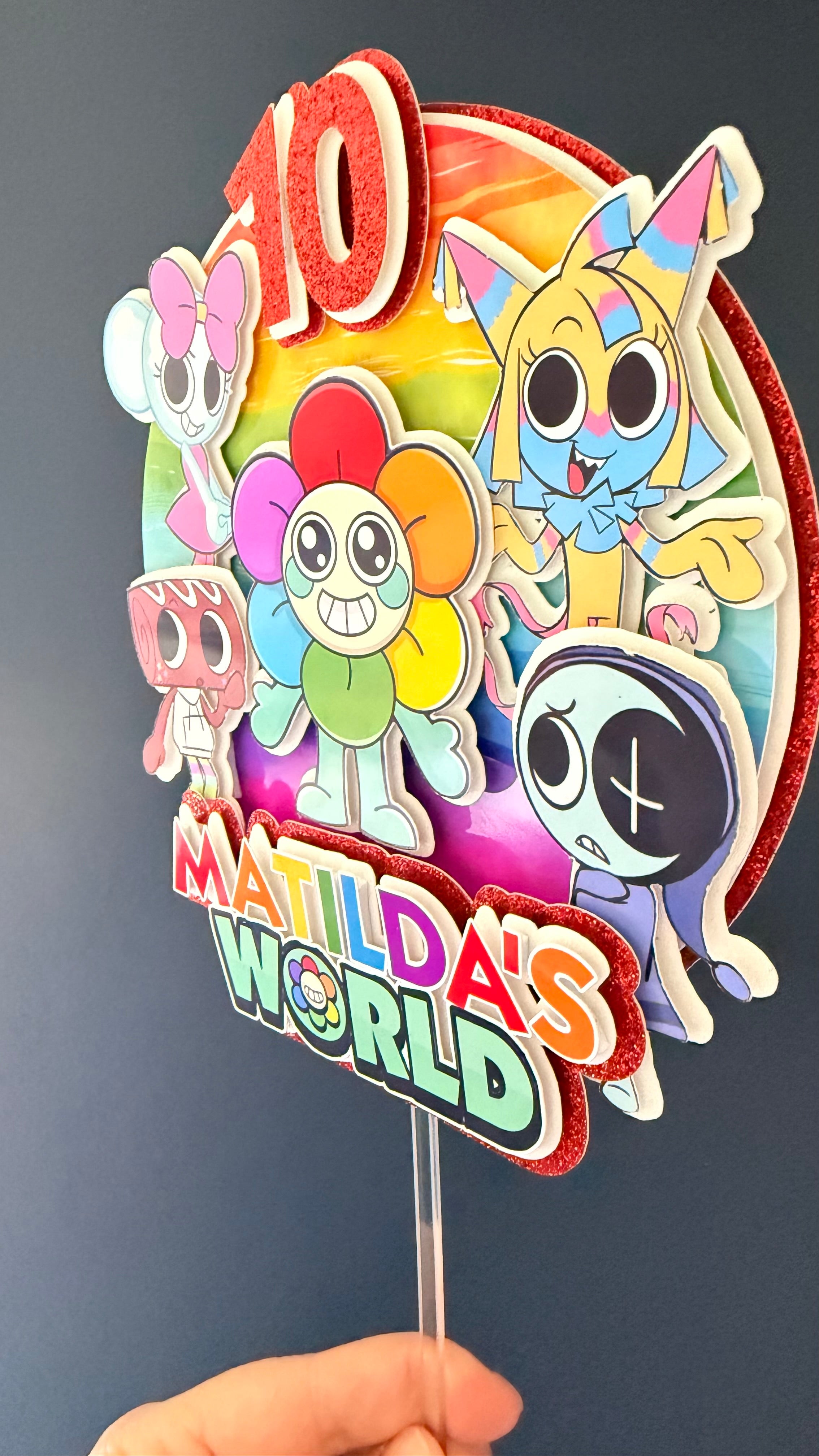 Dandy's World Inspired Personalised Cake Topper | Custom Name & Age