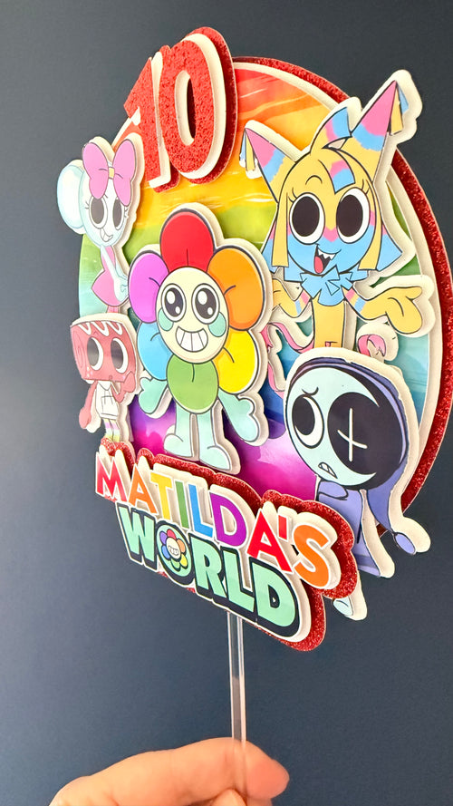 Dandy's World Inspired Personalised Cake Topper | Custom Name & Age