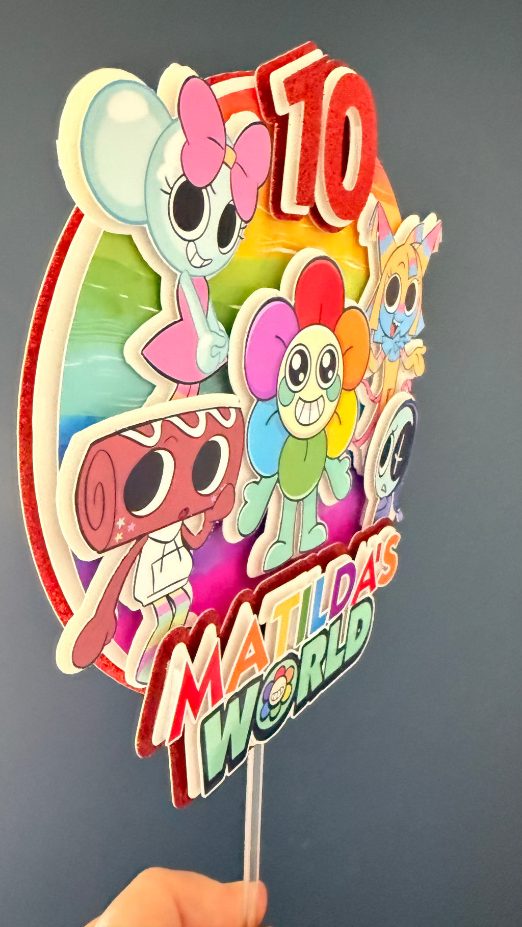 Dandy's World Inspired Personalised Cake Topper | Custom Name & Age