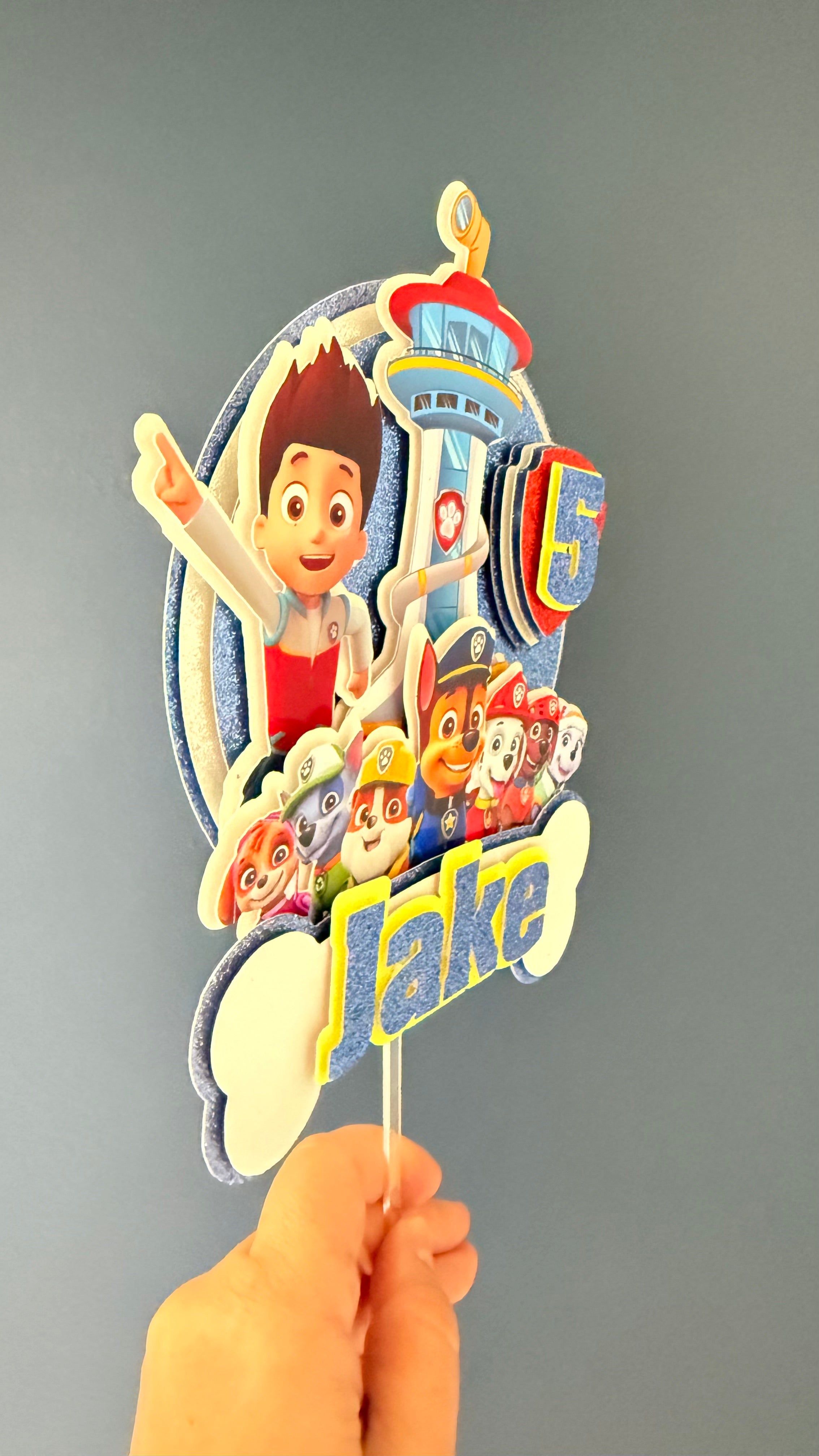 Paw Patrol Personalised Cake Topper | Custom Name & Age Birthday Decoration