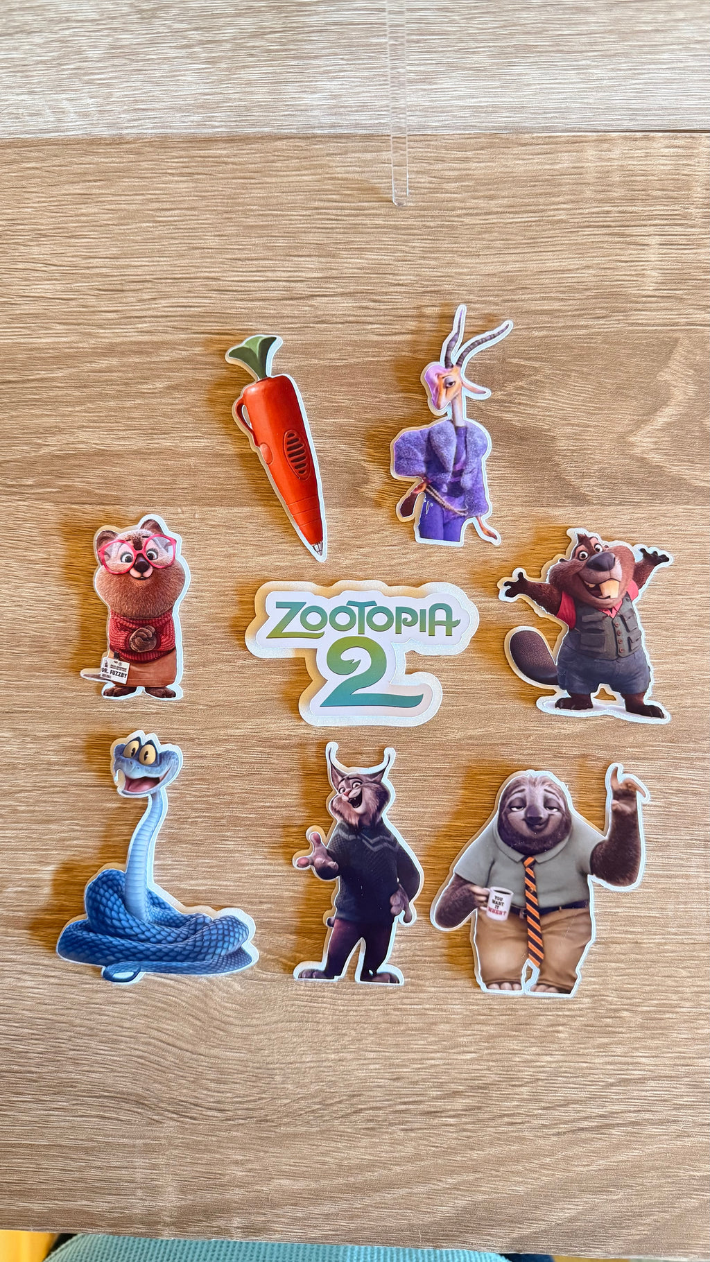Zootopia 2 Personalised Cake Topper | Purple Glitter Name & Age Birthday Decoration