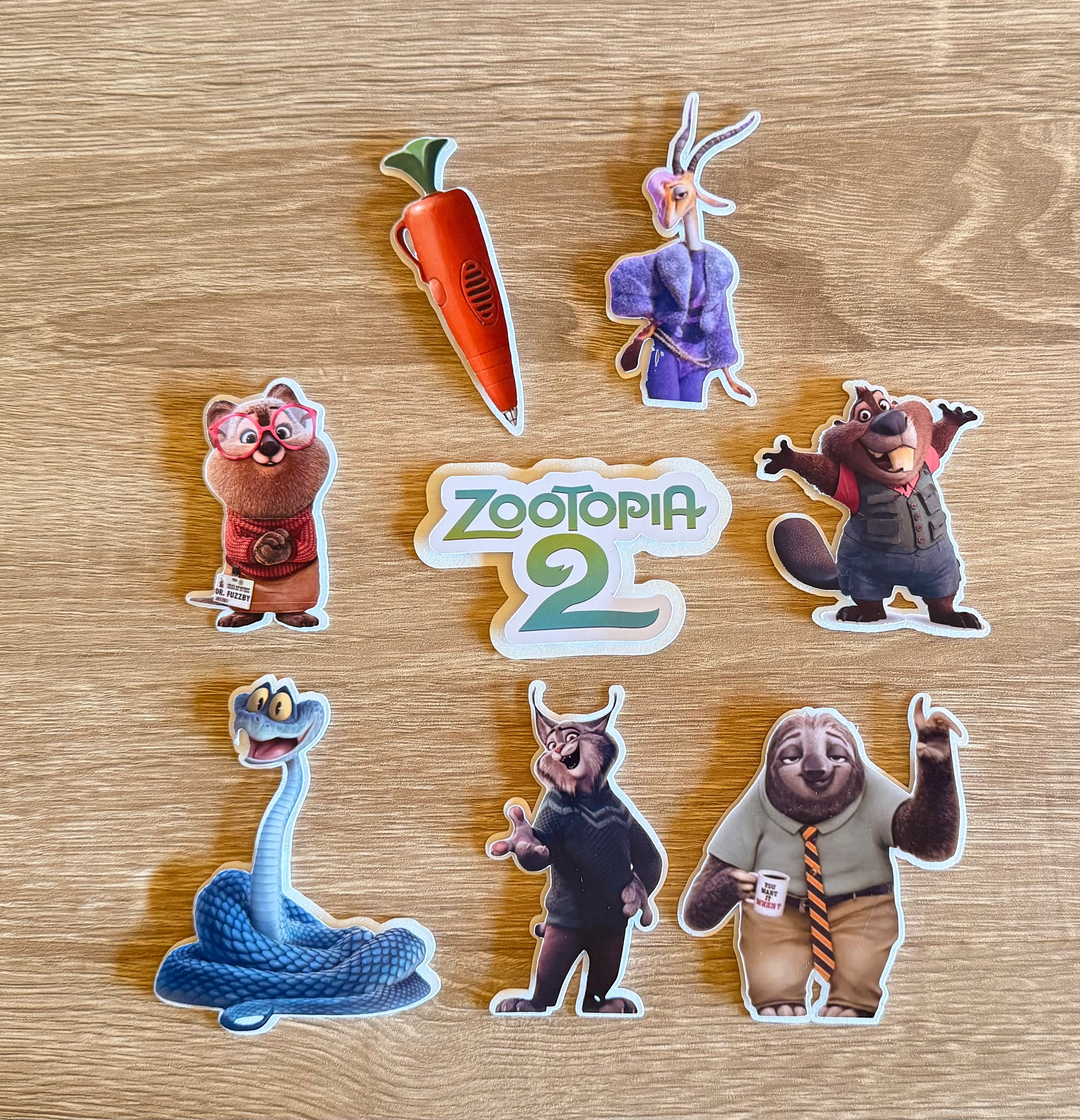 Zootopia 2 Personalised Cake Topper | Purple Glitter Name & Age Birthday Decoration