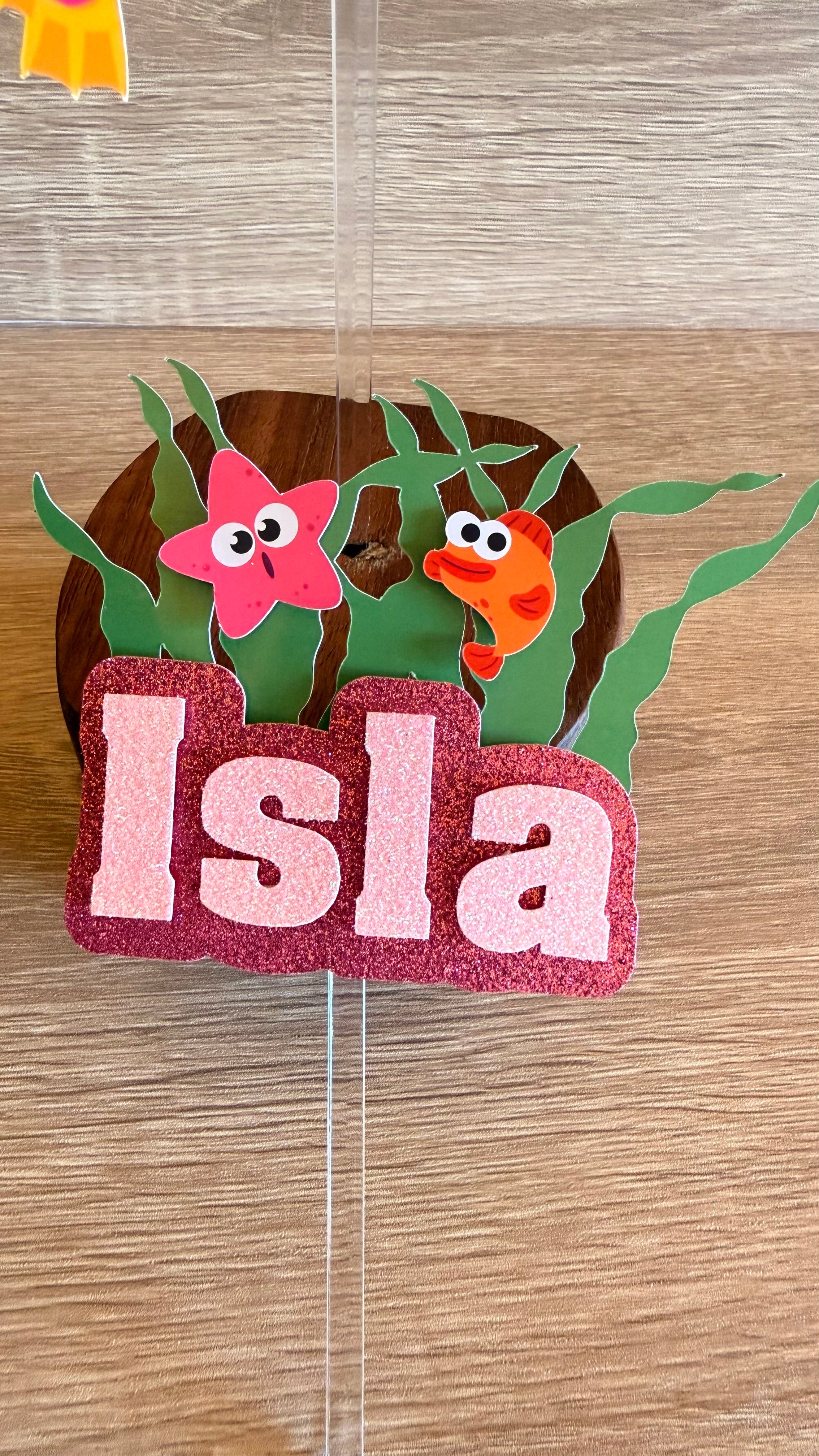 Baby Shark Personalised Cake Topper Set | Custom Name & Age Birthday Decoration