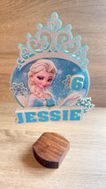 Elsa Inspired Personalised Cake Topper | Custom Name & Age Birthday Decoration