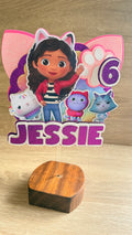 Personalised Gabby's Dollhouse Cake Topper – Custom Name & Age Birthday Decoration