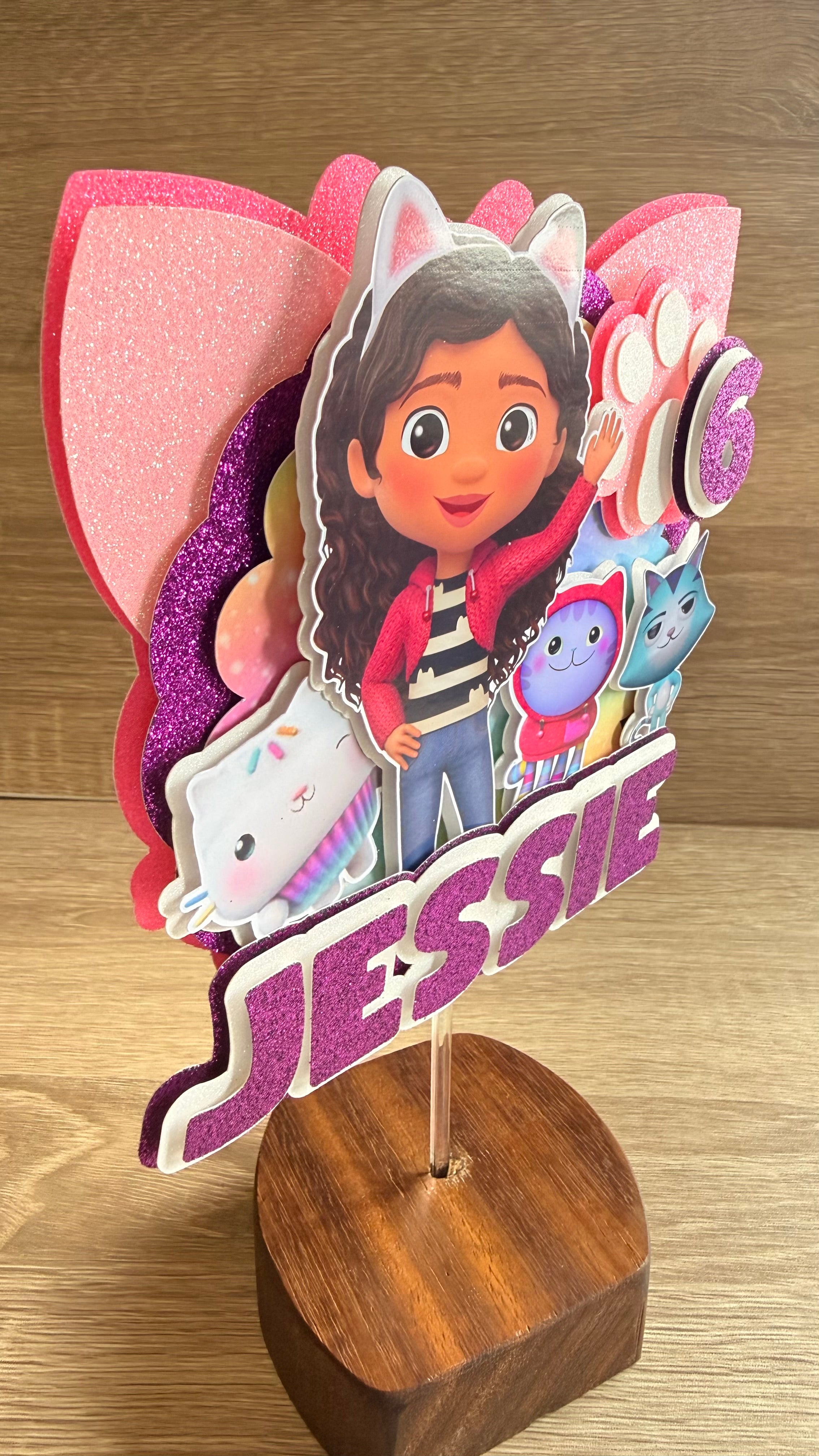 Personalised Gabby's Dollhouse Cake Topper – Custom Name & Age Birthday Decoration