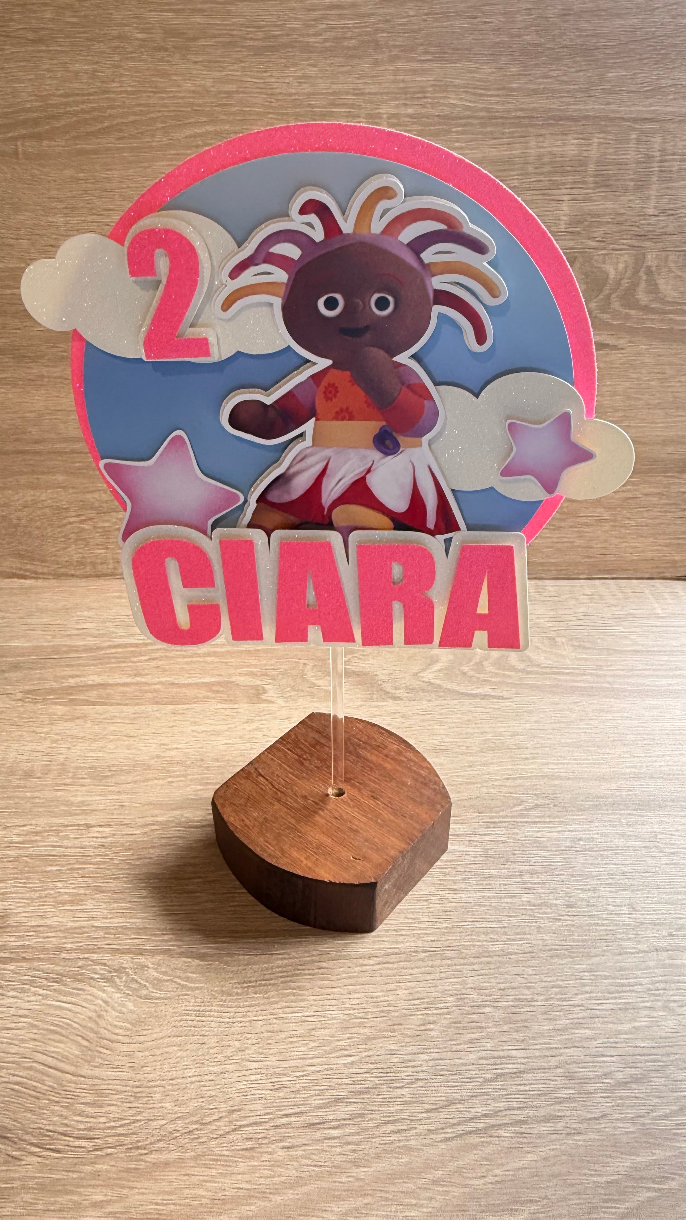 Personalised In The Night Garden Cake Topper – Custom Name & Age Birthday Decoration