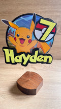 Personalised Pokémon Cake Topper – Custom Name & Age Birthday Decoration