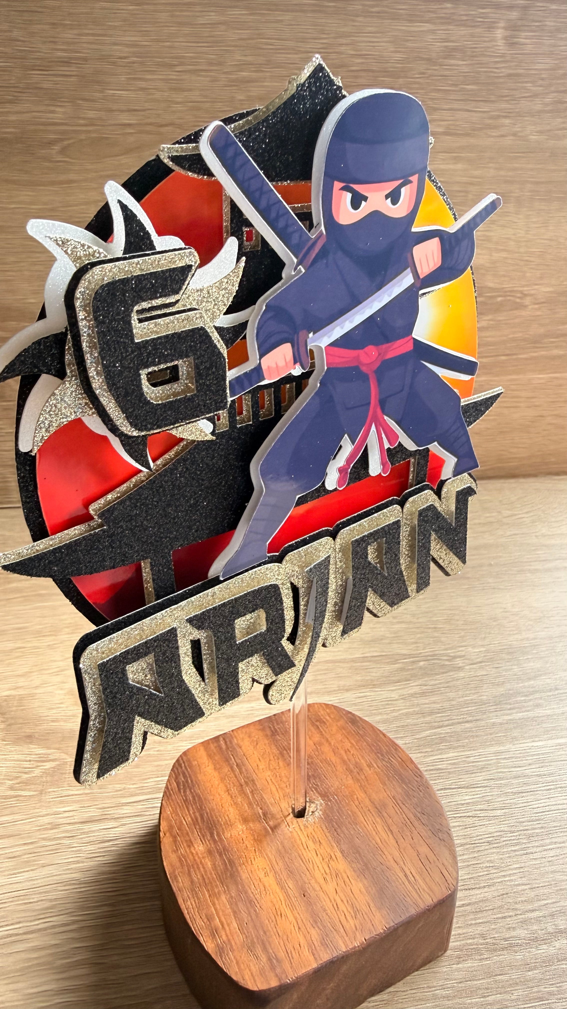 Ninja Personalised Cake Topper | Custom Name & Age Birthday Decoration
