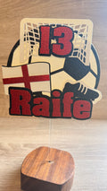 England Football Personalised Cake Topper | Custom Name & Age Birthday Decoration