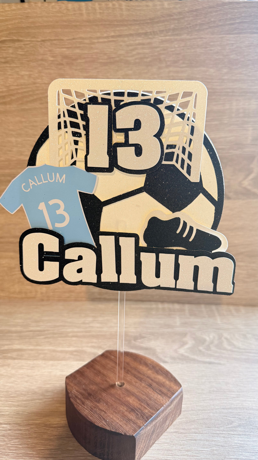 Football Shirt Cake Topper | Custom Name, Age & Shirt Colour