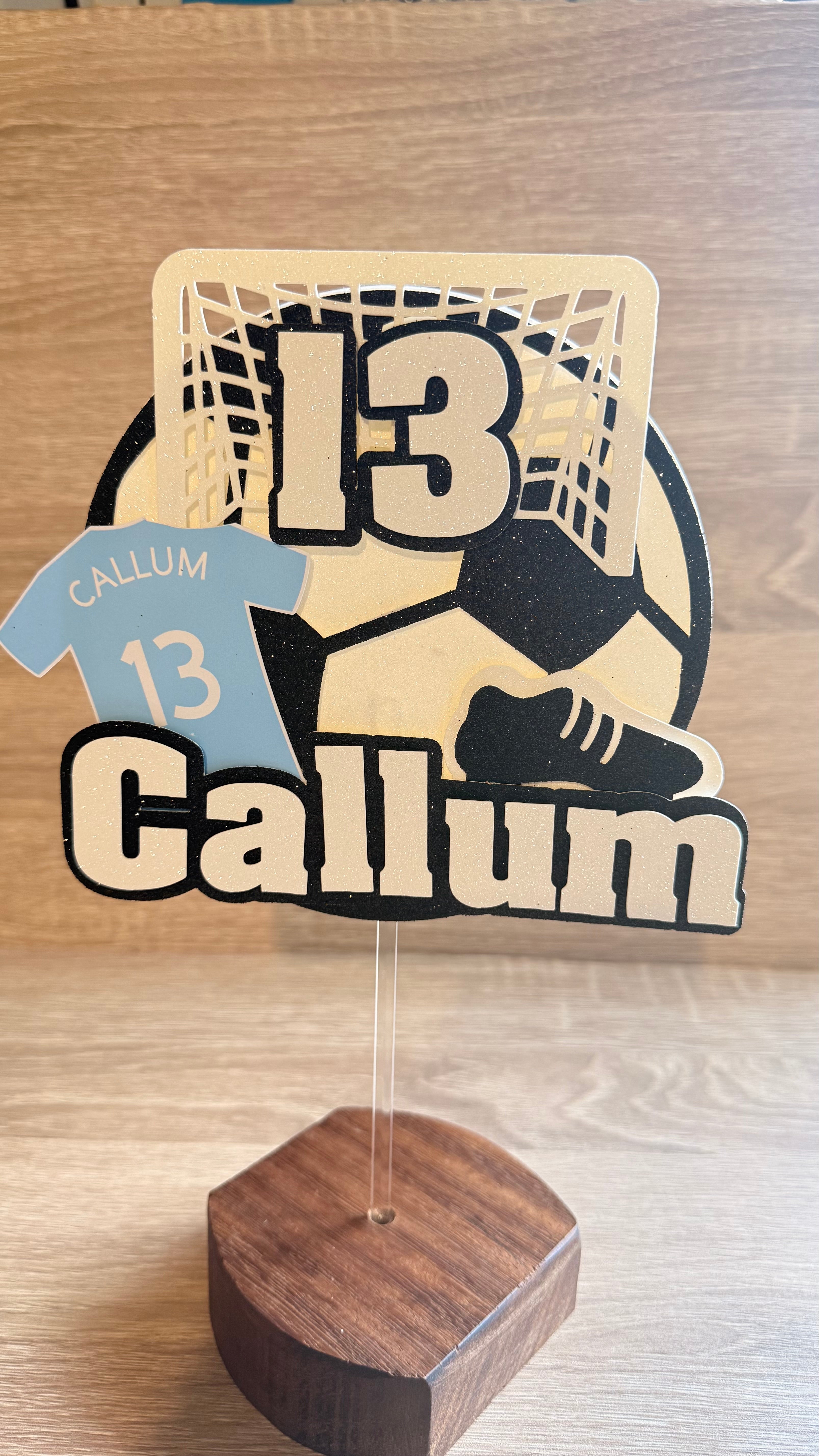 Football Shirt Cake Topper | Custom Name, Age & Shirt Colour