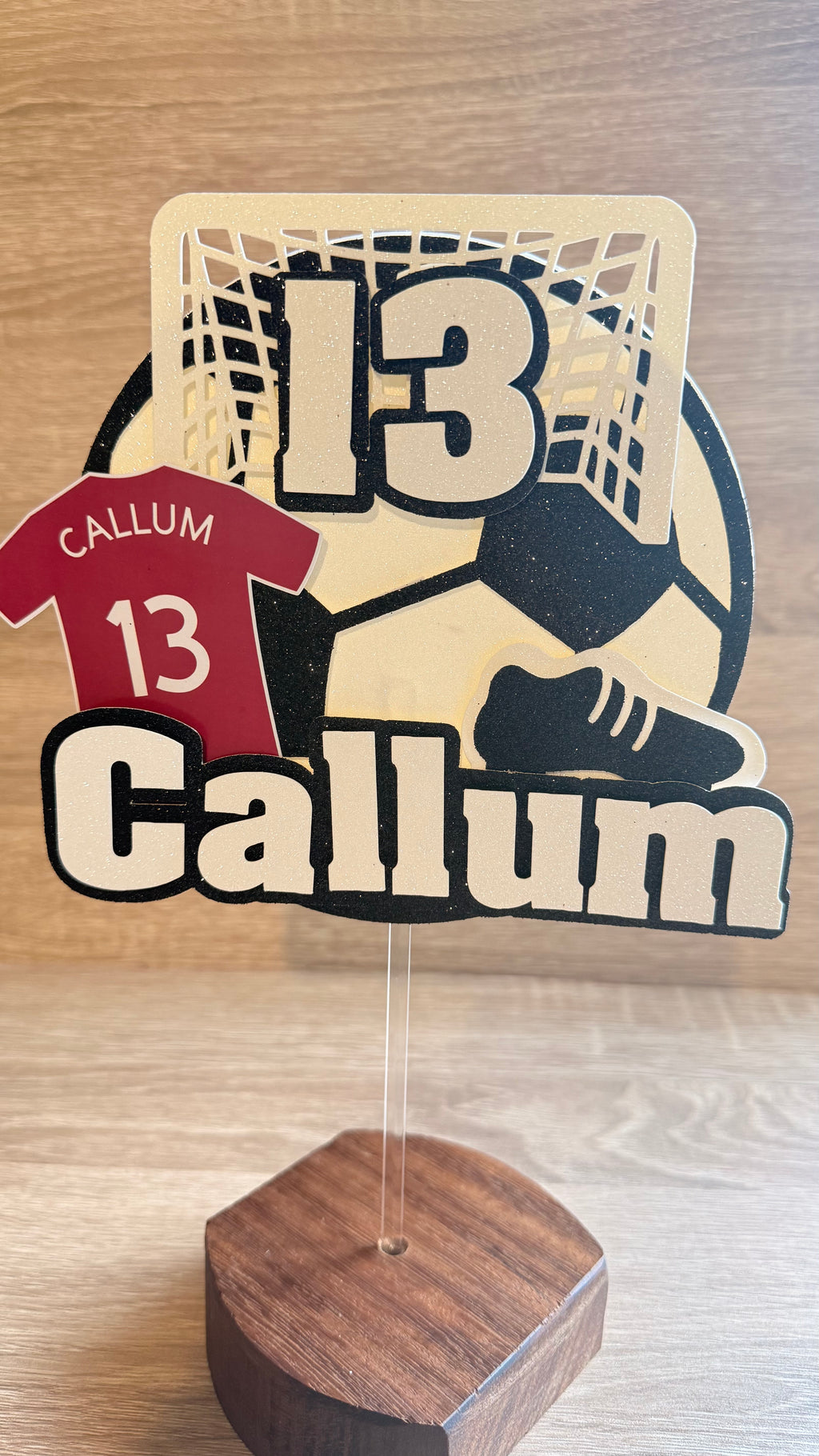 Football Shirt Cake Topper | Custom Name, Age & Shirt Colour