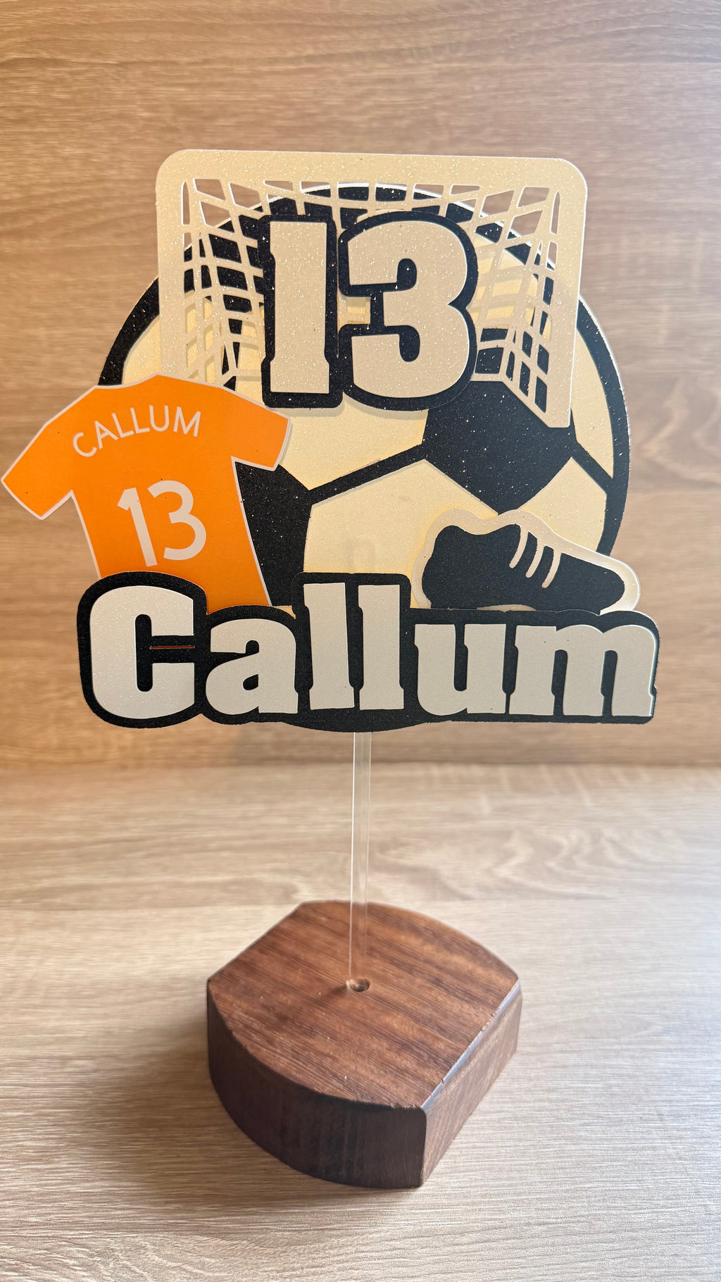 Football Shirt Cake Topper | Custom Name, Age & Shirt Colour