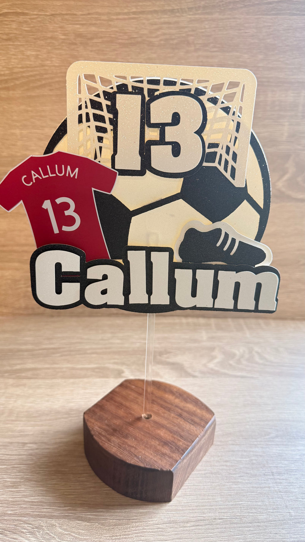 Football Shirt Cake Topper | Custom Name, Age & Shirt Colour