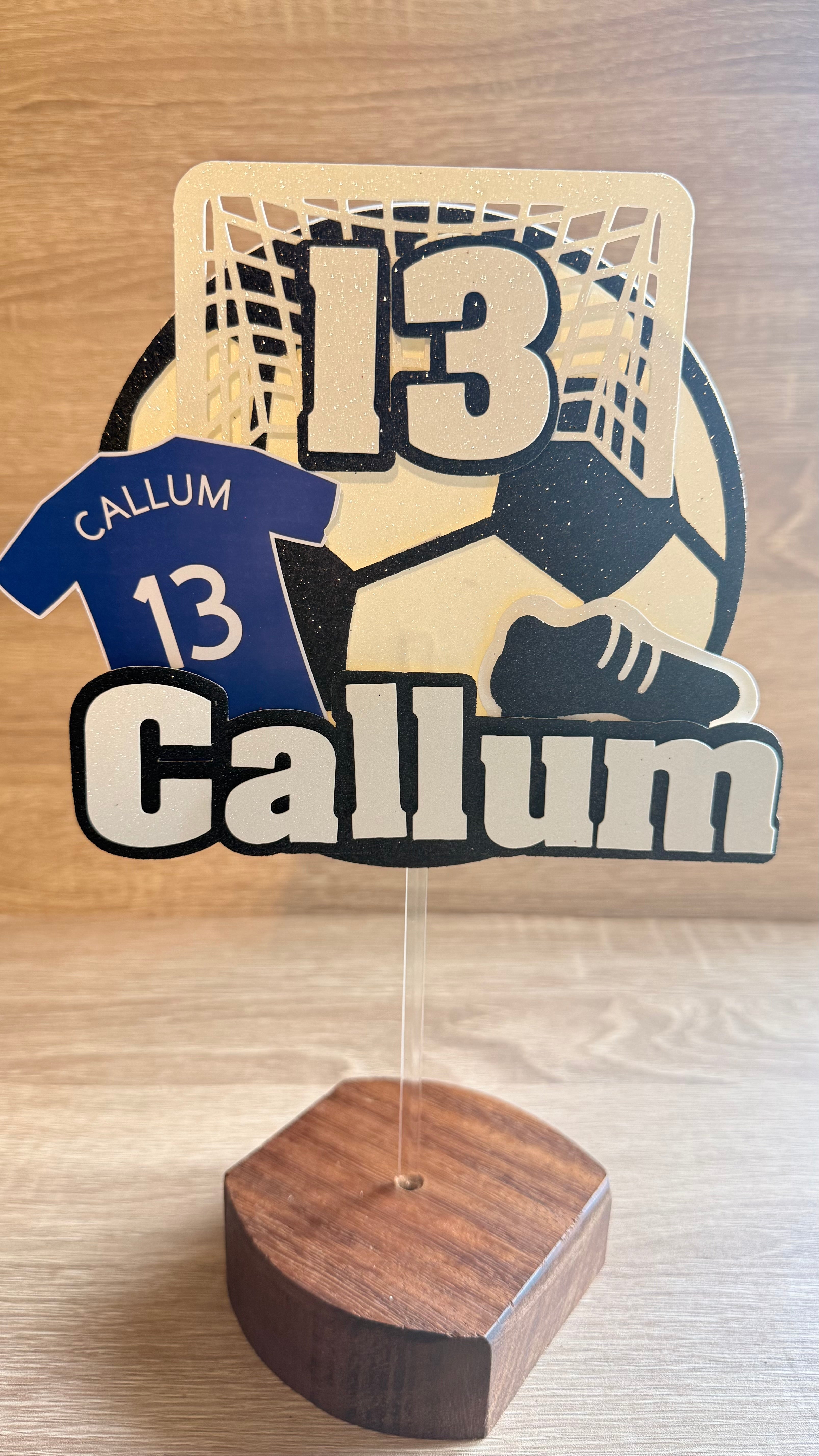 Football Shirt Cake Topper | Custom Name, Age & Shirt Colour