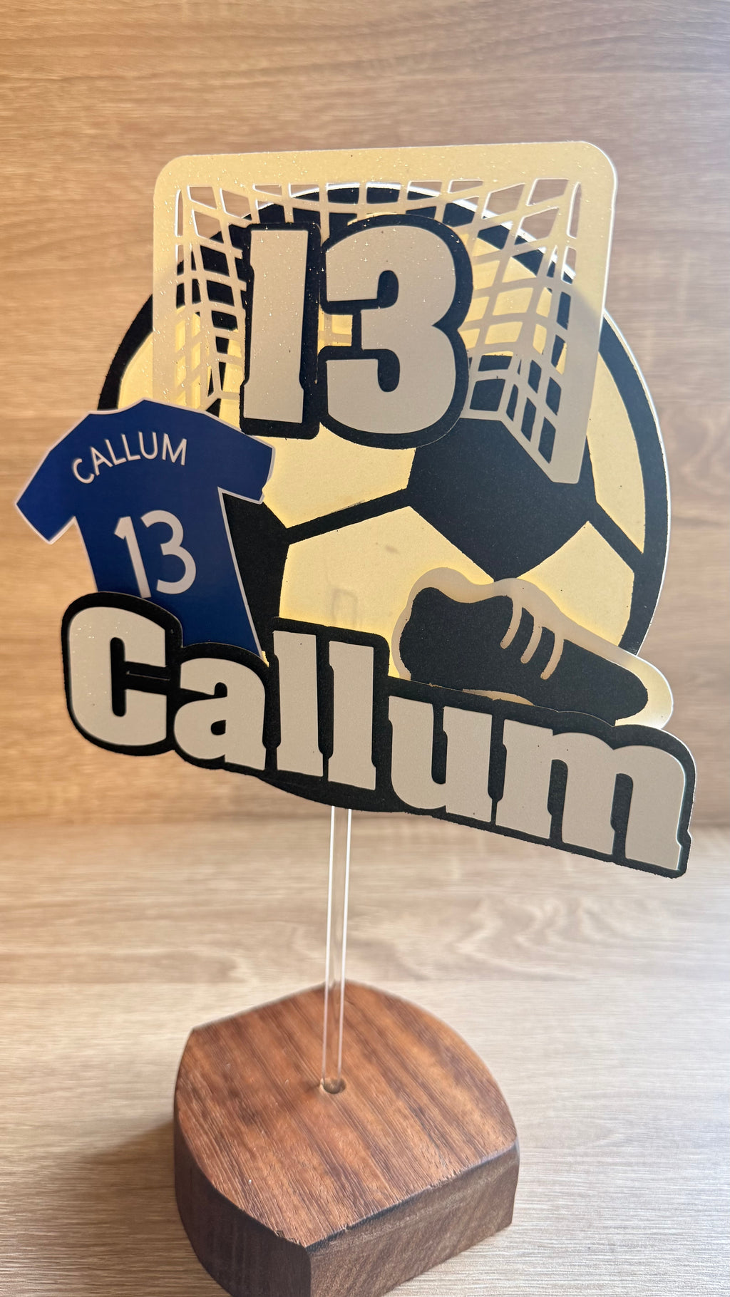 Football Shirt Cake Topper | Custom Name, Age & Shirt Colour