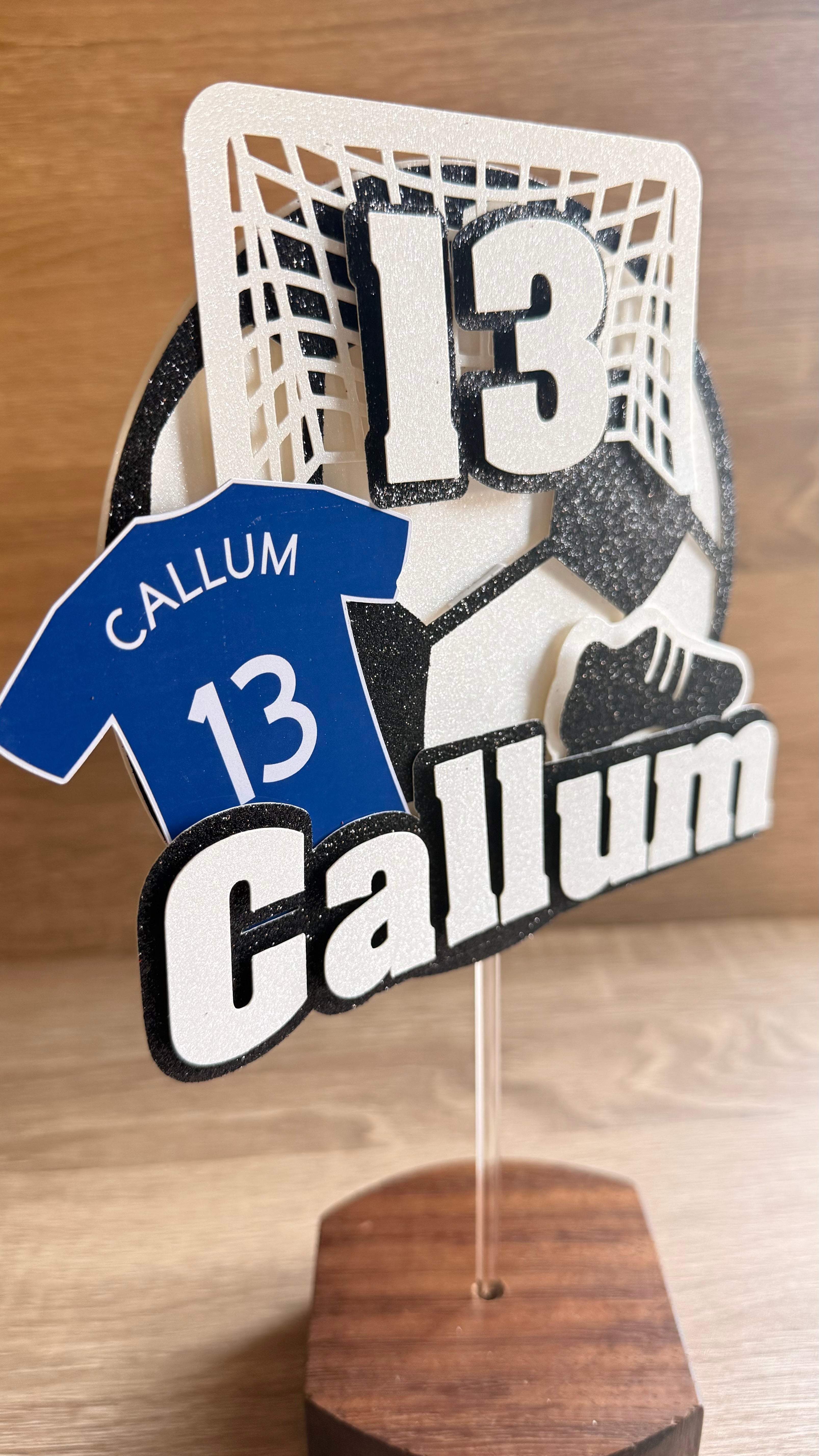 Football Shirt Cake Topper | Custom Name, Age & Shirt Colour