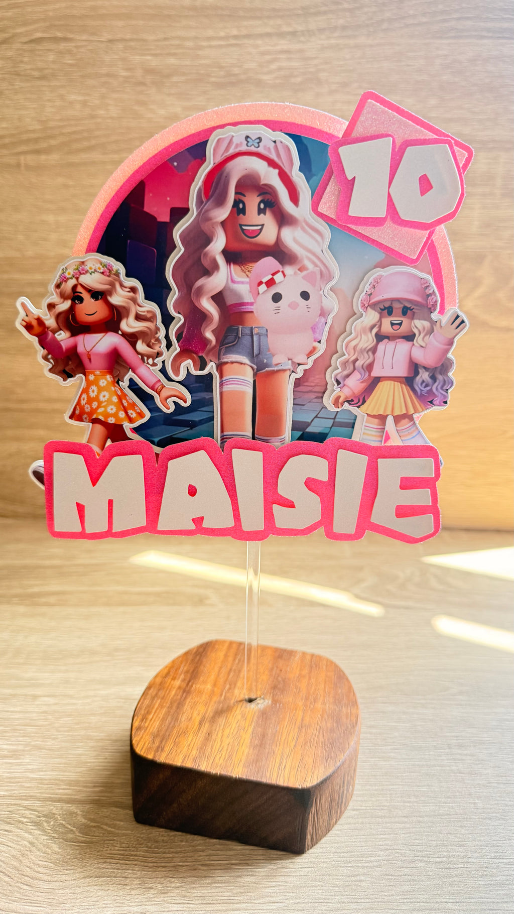 Roblox Cake Topper – Personalised Name & Age Birthday Decoration