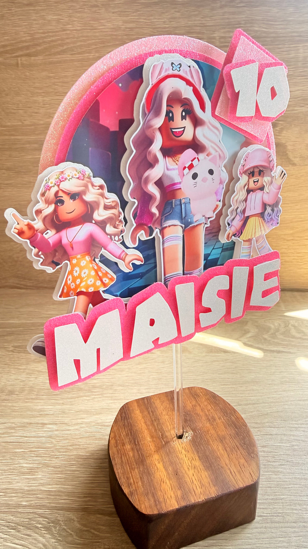 Roblox Cake Topper – Personalised Name & Age Birthday Decoration