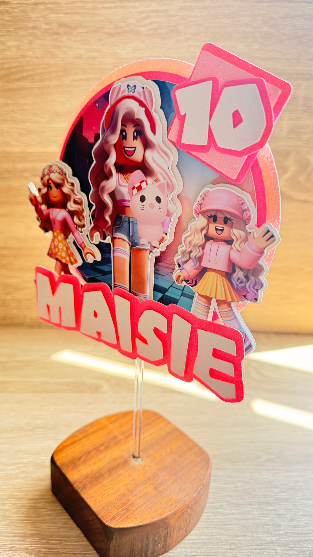 Roblox Cake Topper – Personalised Name & Age Birthday Decoration