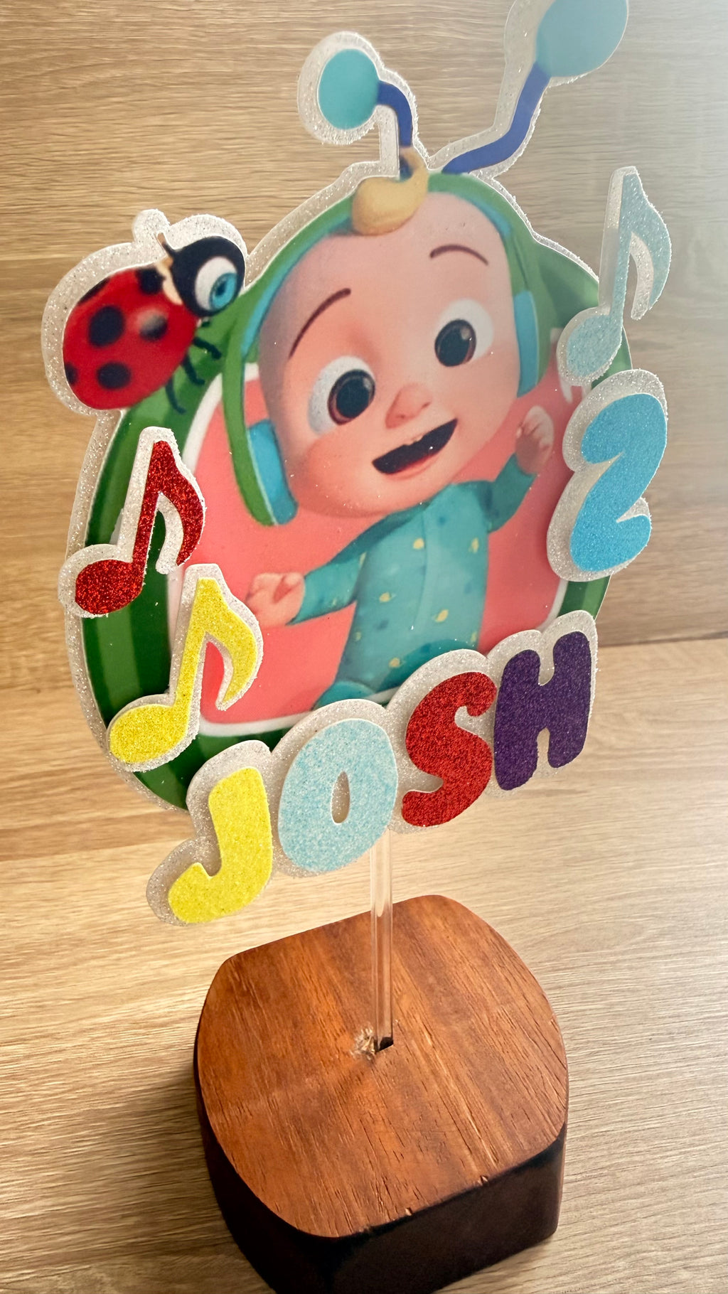 CoComelon Inspired Personalised Cake Topper | Custom Name & Age