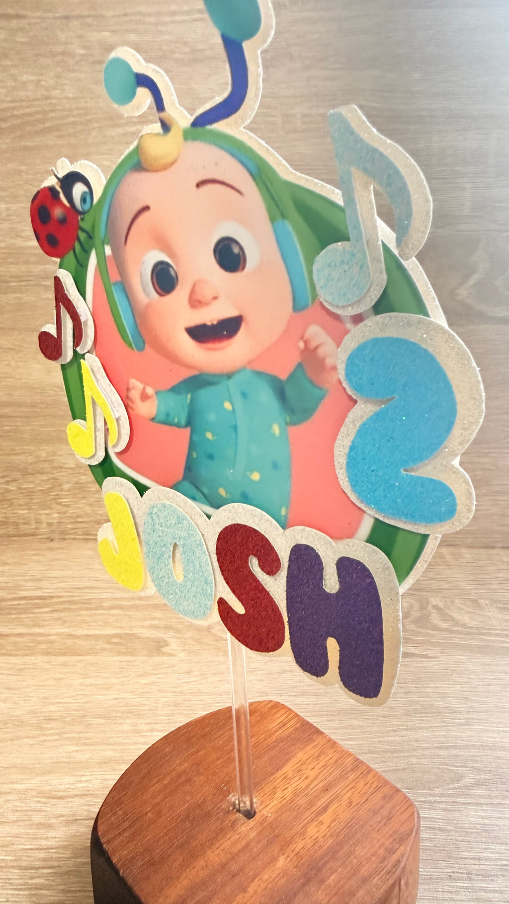 CoComelon Inspired Personalised Cake Topper | Custom Name & Age
