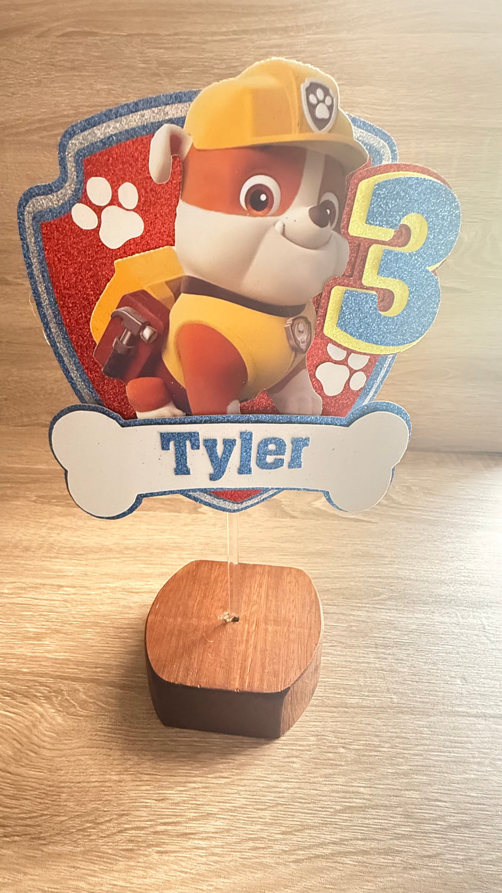 Paw Patrol Cake Topper | Personalised Name & Age Birthday Decoration