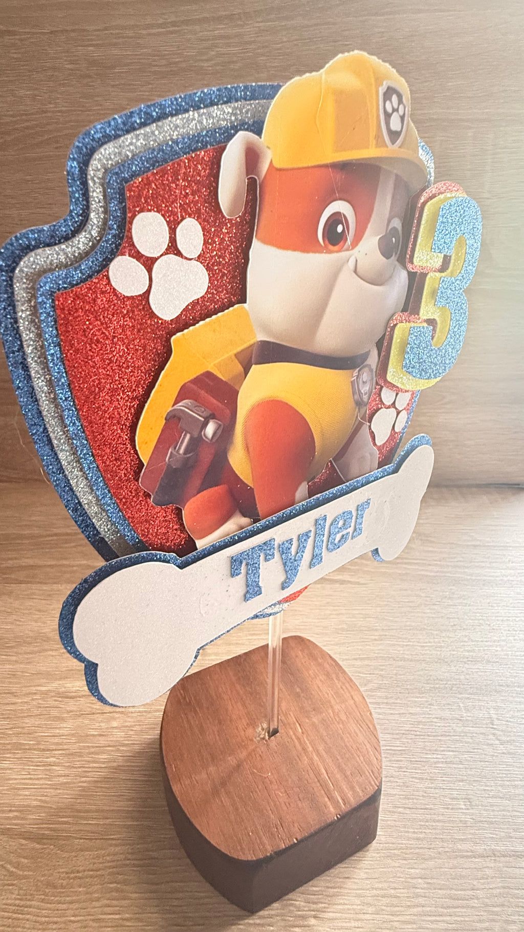 Paw Patrol Cake Topper | Personalised Name & Age Birthday Decoration