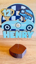 Classic Car Cake Topper | Personalised Name & Age Birthday Decoration