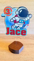 Space Astronaut Birthday Cake Topper – Personalised Name & Age Decoration