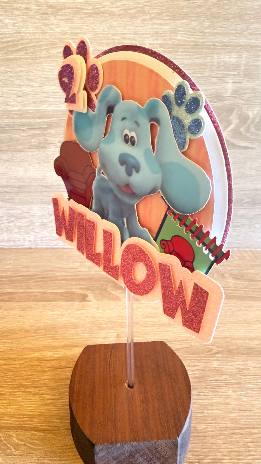 Blue's Clues Birthday Cake Topper – Personalised Name & Age Decoration