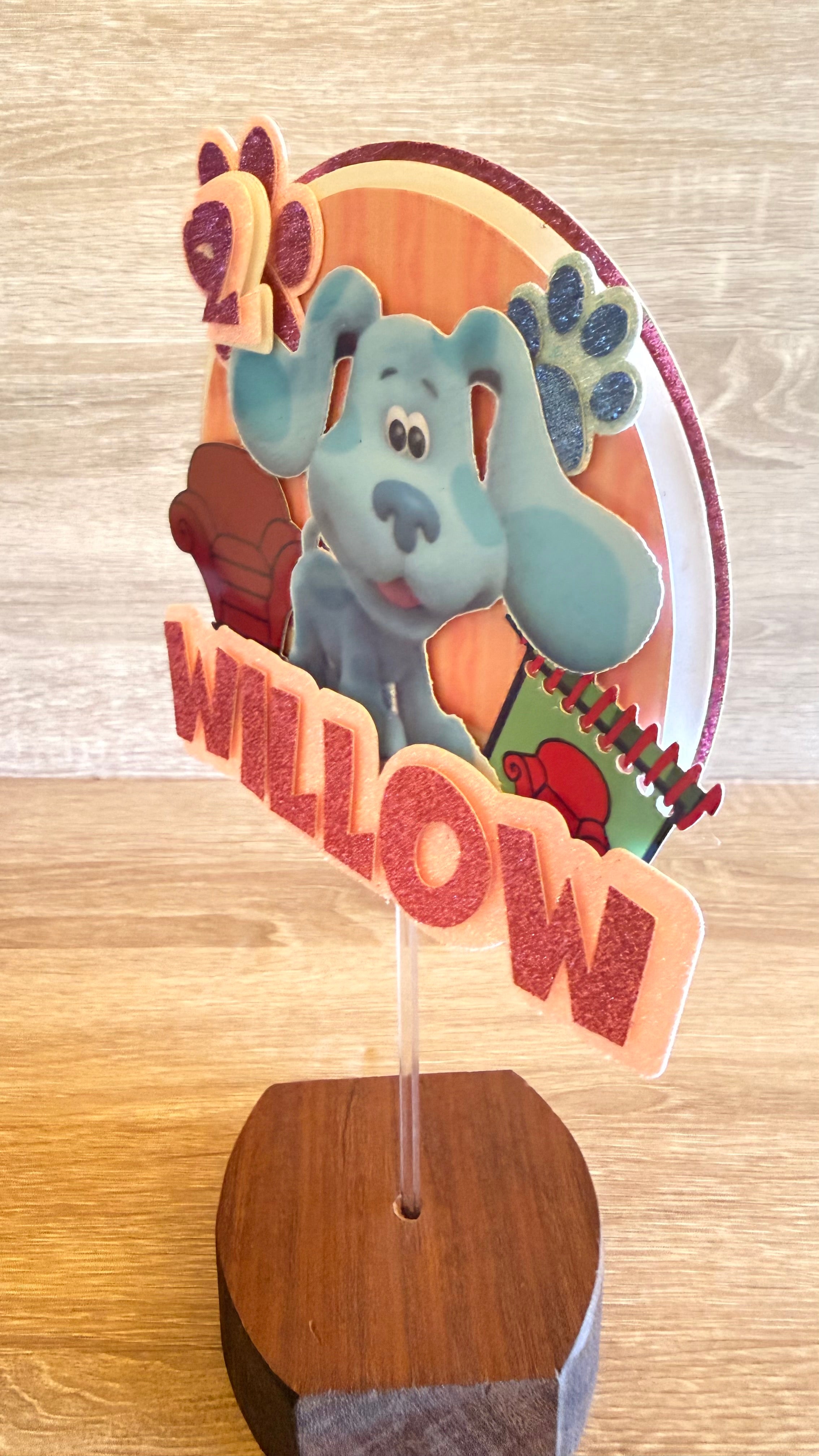 Blue's Clues Birthday Cake Topper – Personalised Name & Age Decoration