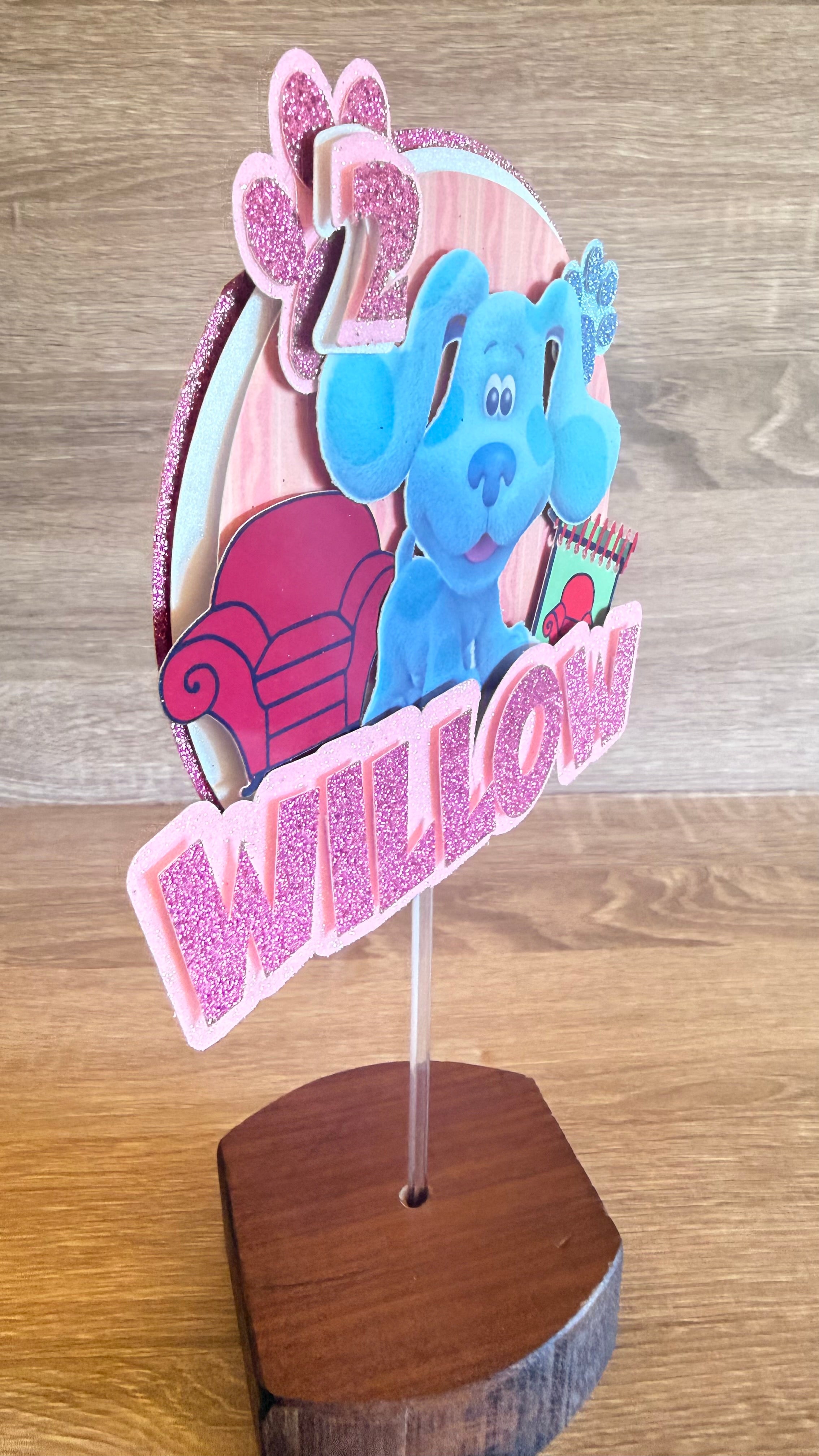 Blue's Clues Birthday Cake Topper – Personalised Name & Age Decoration
