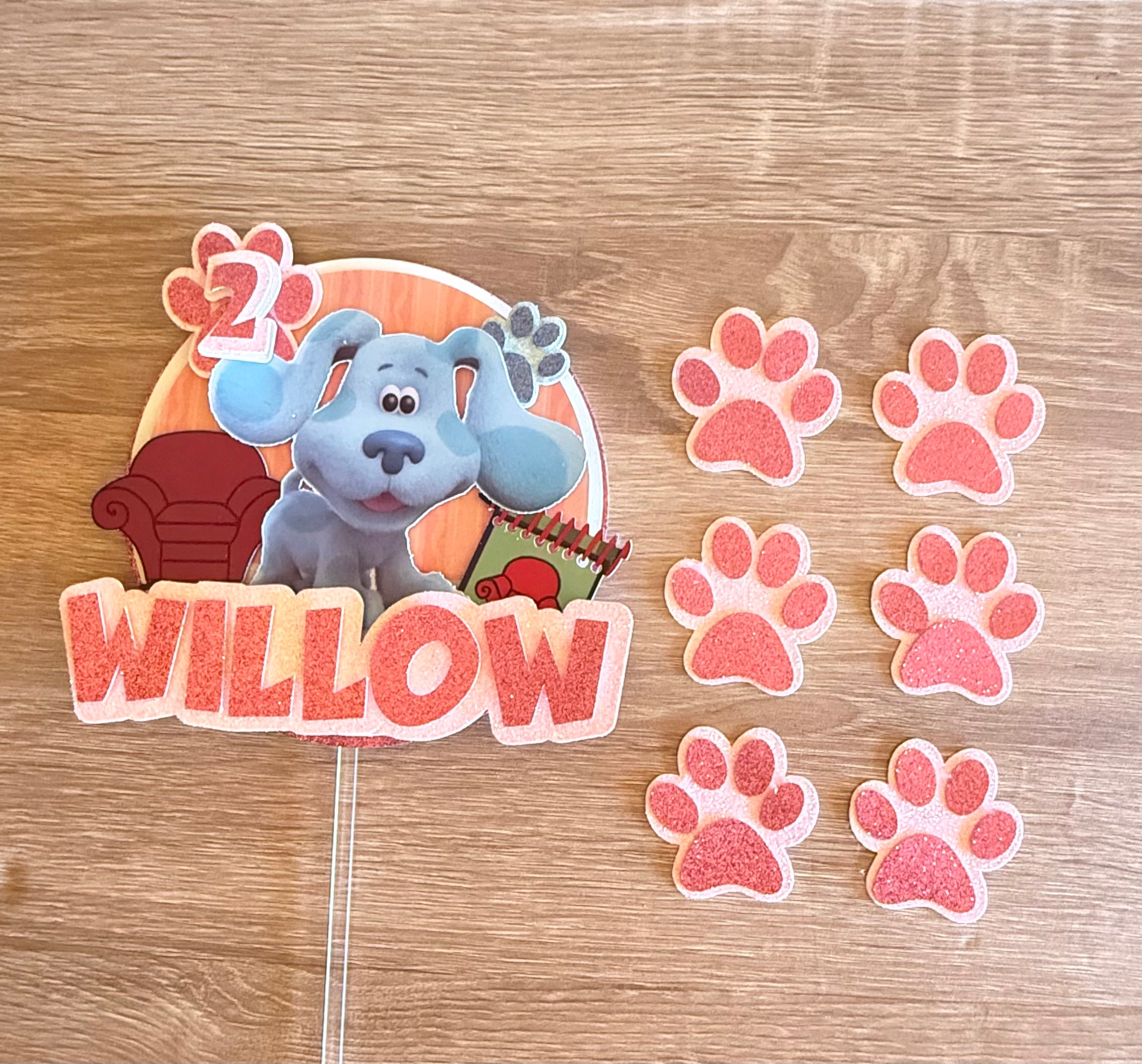 Blue's Clues Birthday Cake Topper – Personalised Name & Age Decoration