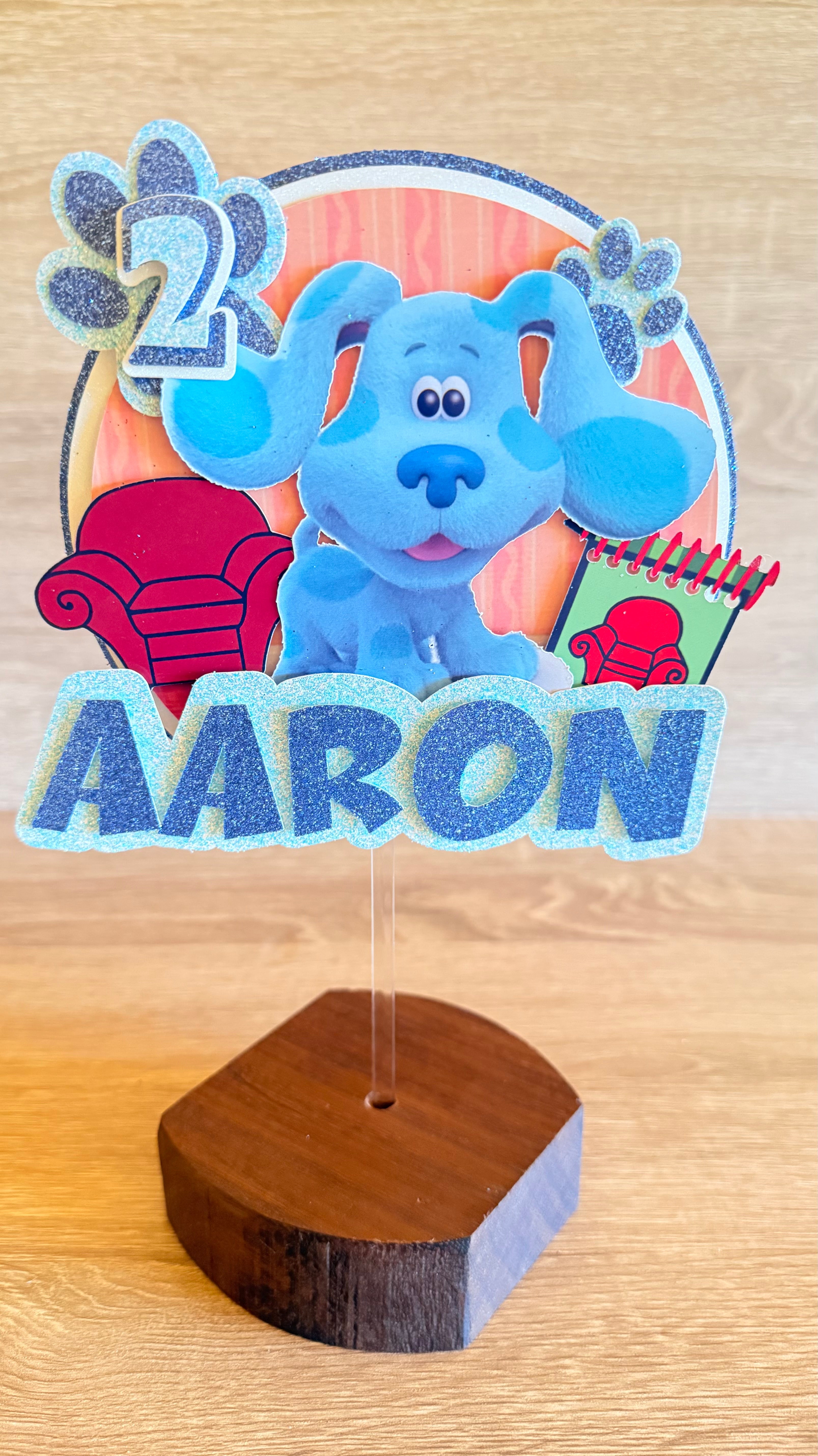 Blue's Clues Birthday Cake Topper – Personalised Name & Age Decoration