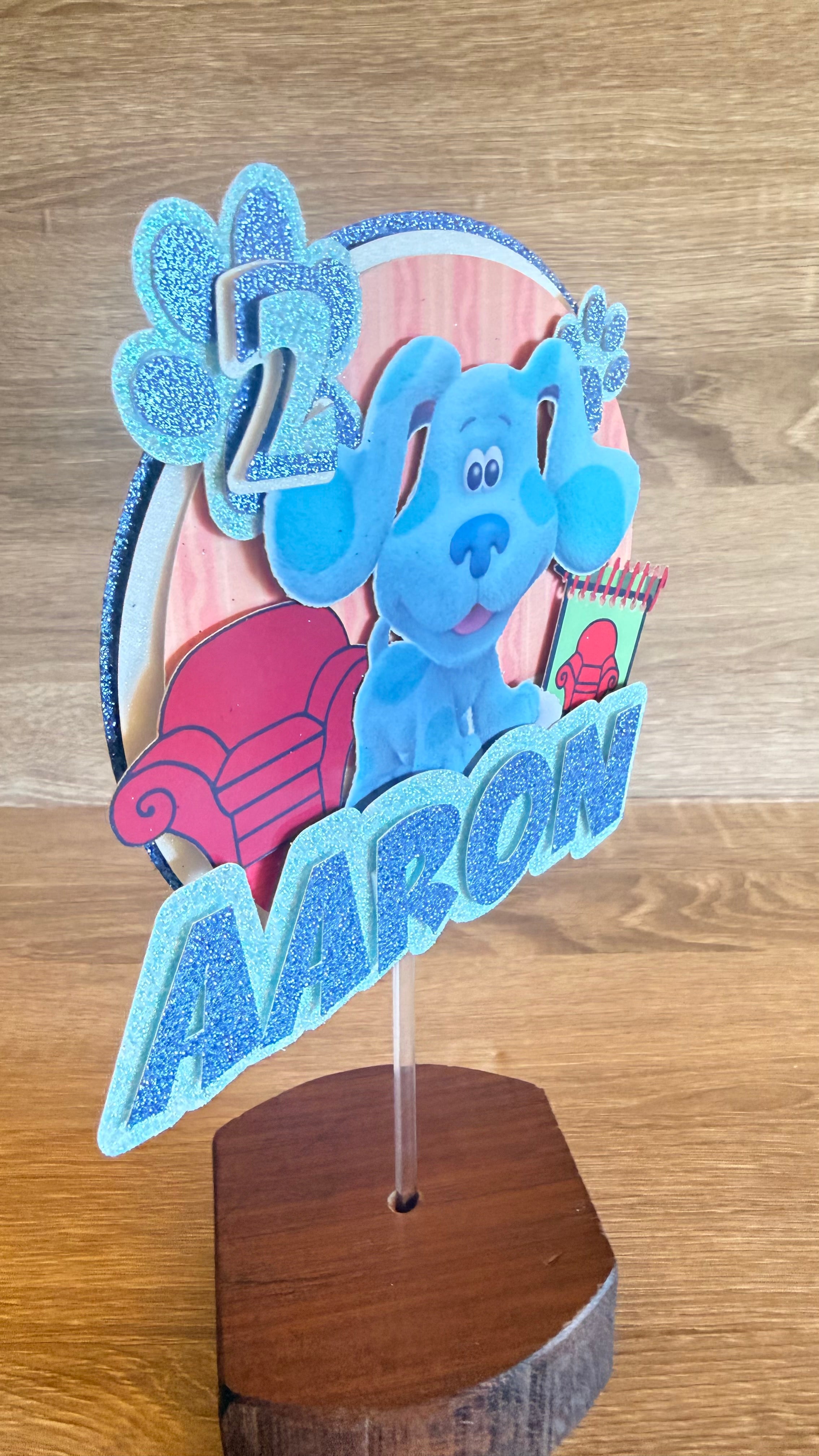 Blue's Clues Birthday Cake Topper – Personalised Name & Age Decoration
