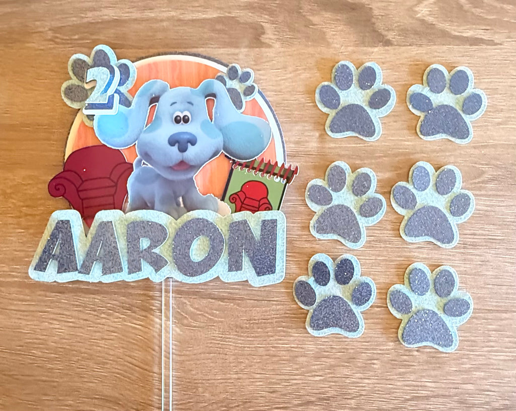 Blue's Clues Birthday Cake Topper – Personalised Name & Age Decoration
