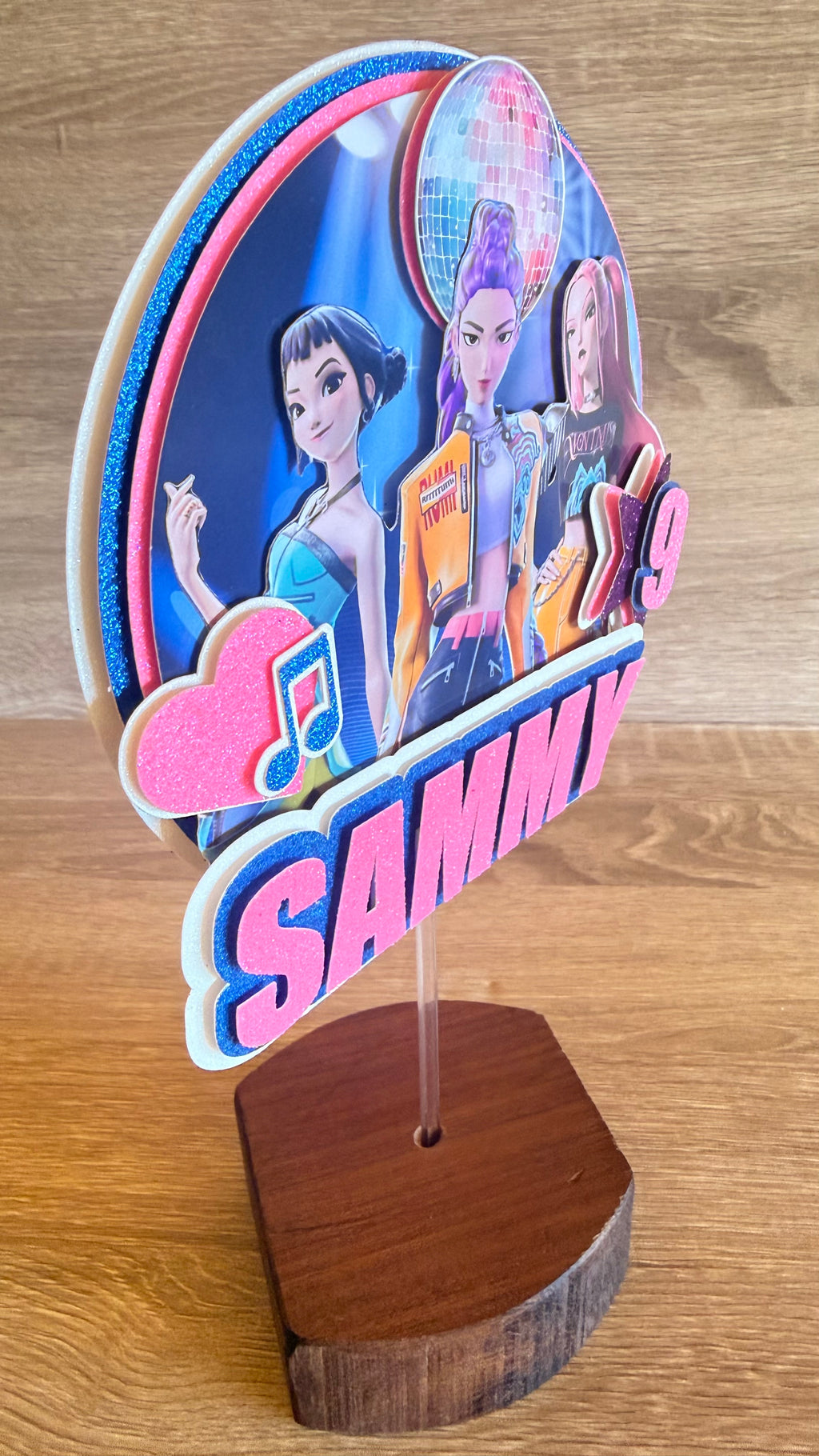 K-Pop Demon Hunters Inspired Cake Topper | Personalised Name & Age Birthday Decoration