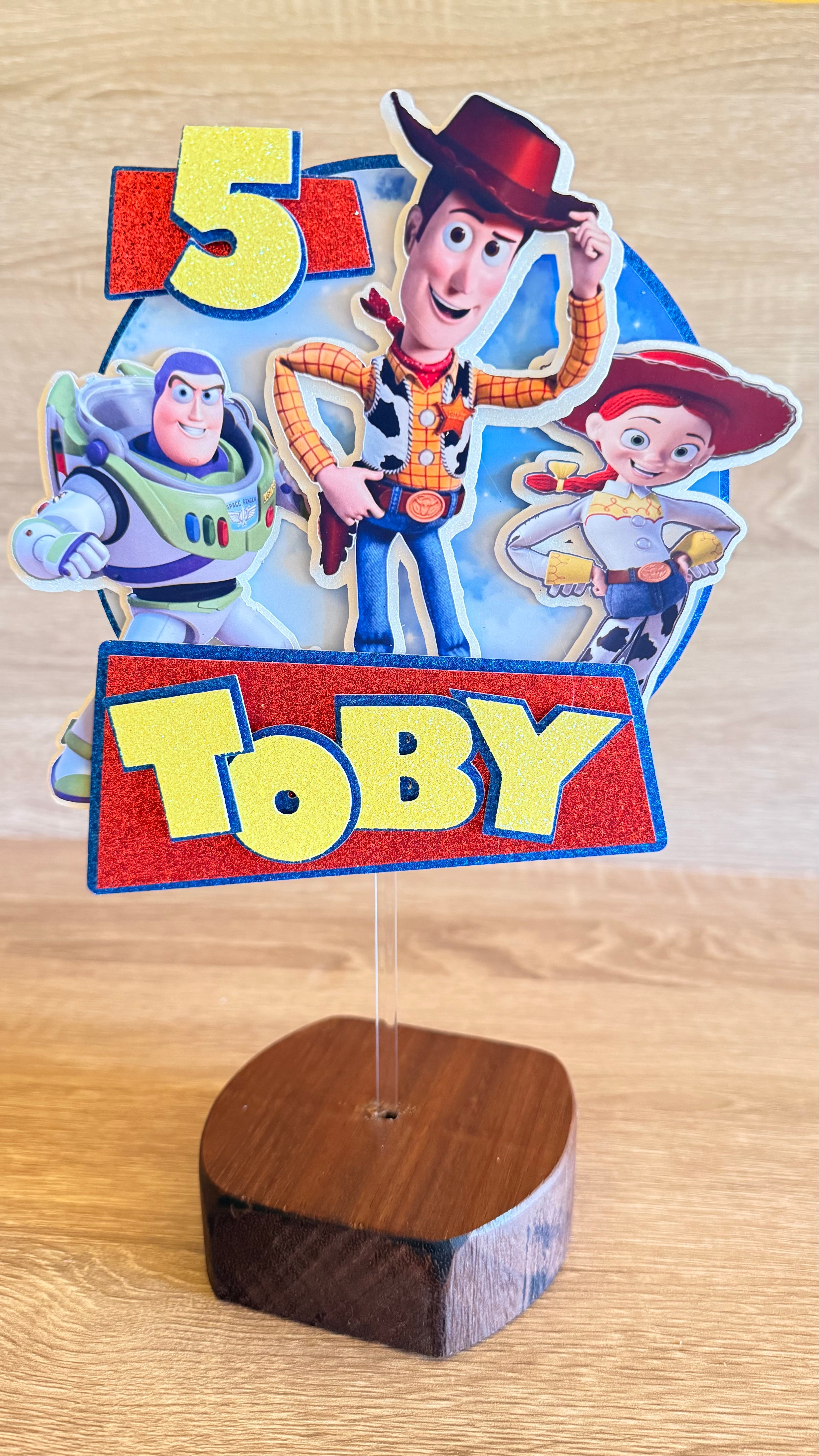 Toy Story 5 Birthday Cake Topper – Personalised Name & Age Decoration
